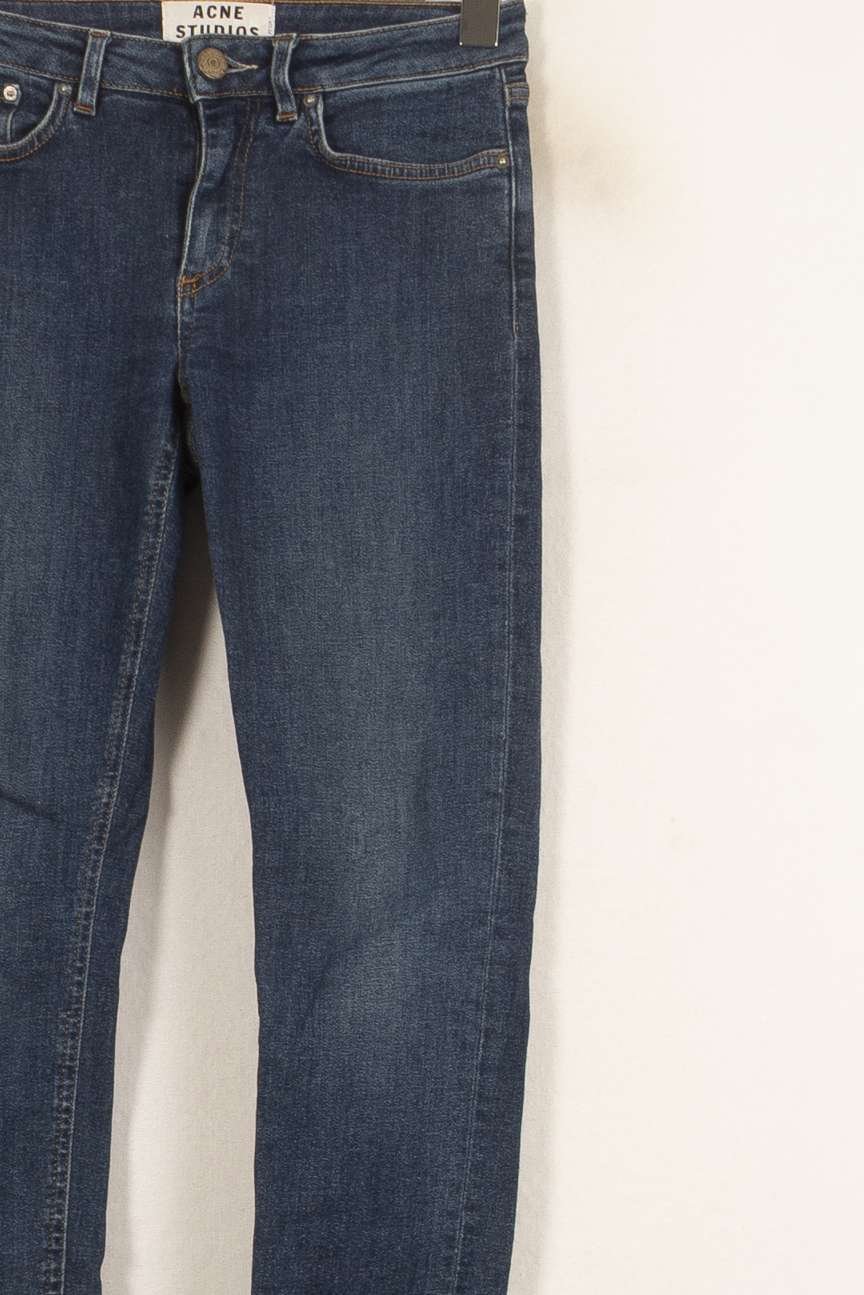 Cropped slim jeans with studs ACNE STUDIOS - Seconde Main Blue
