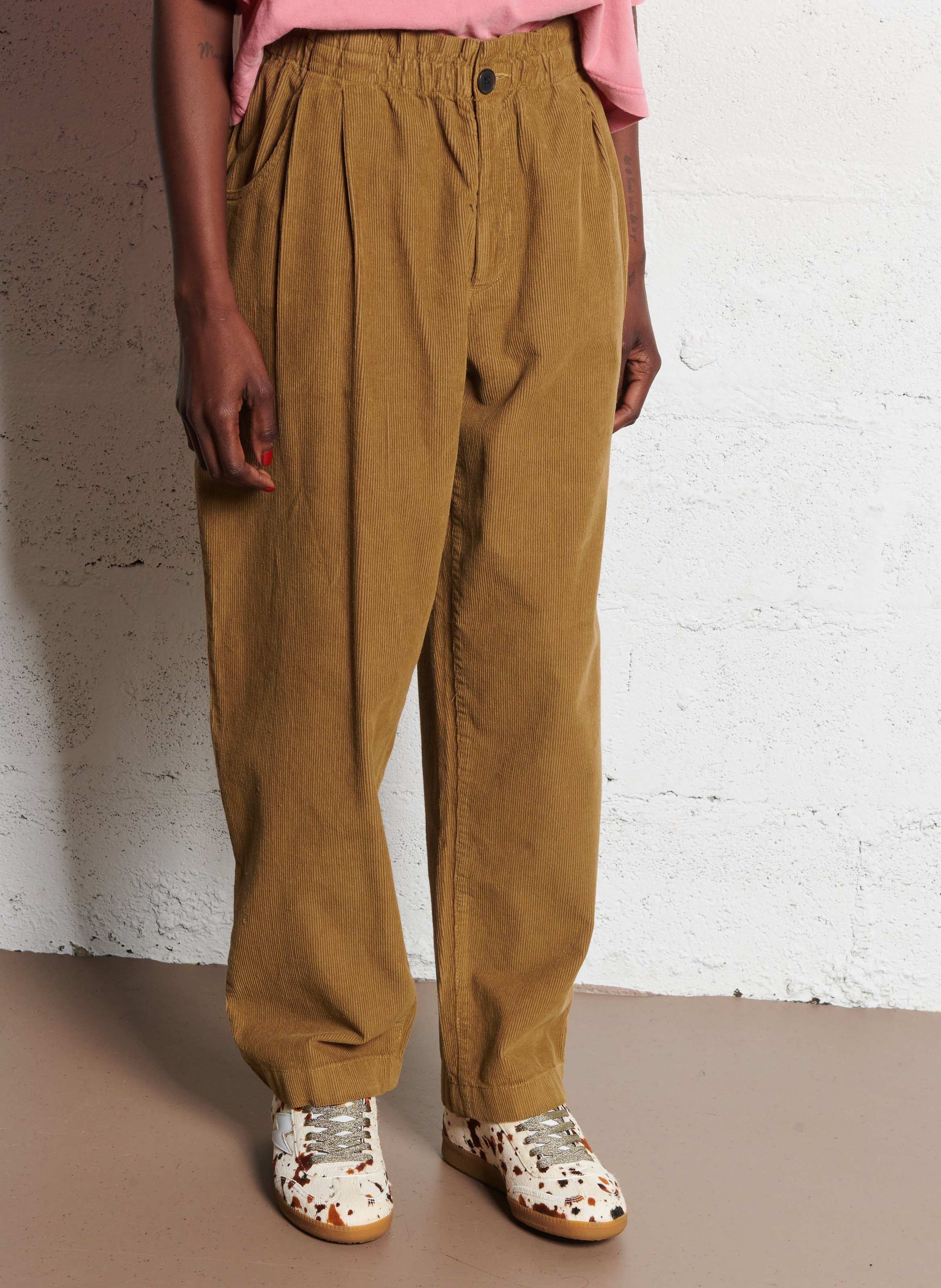 Broek met rechte pijpen van velours BELLEROSE