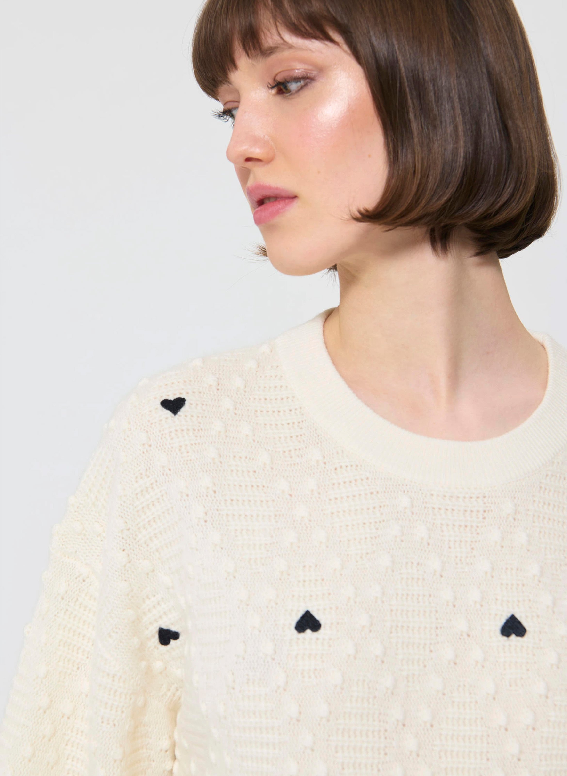 Robe courte col rond en laine TARA JARMON Beige