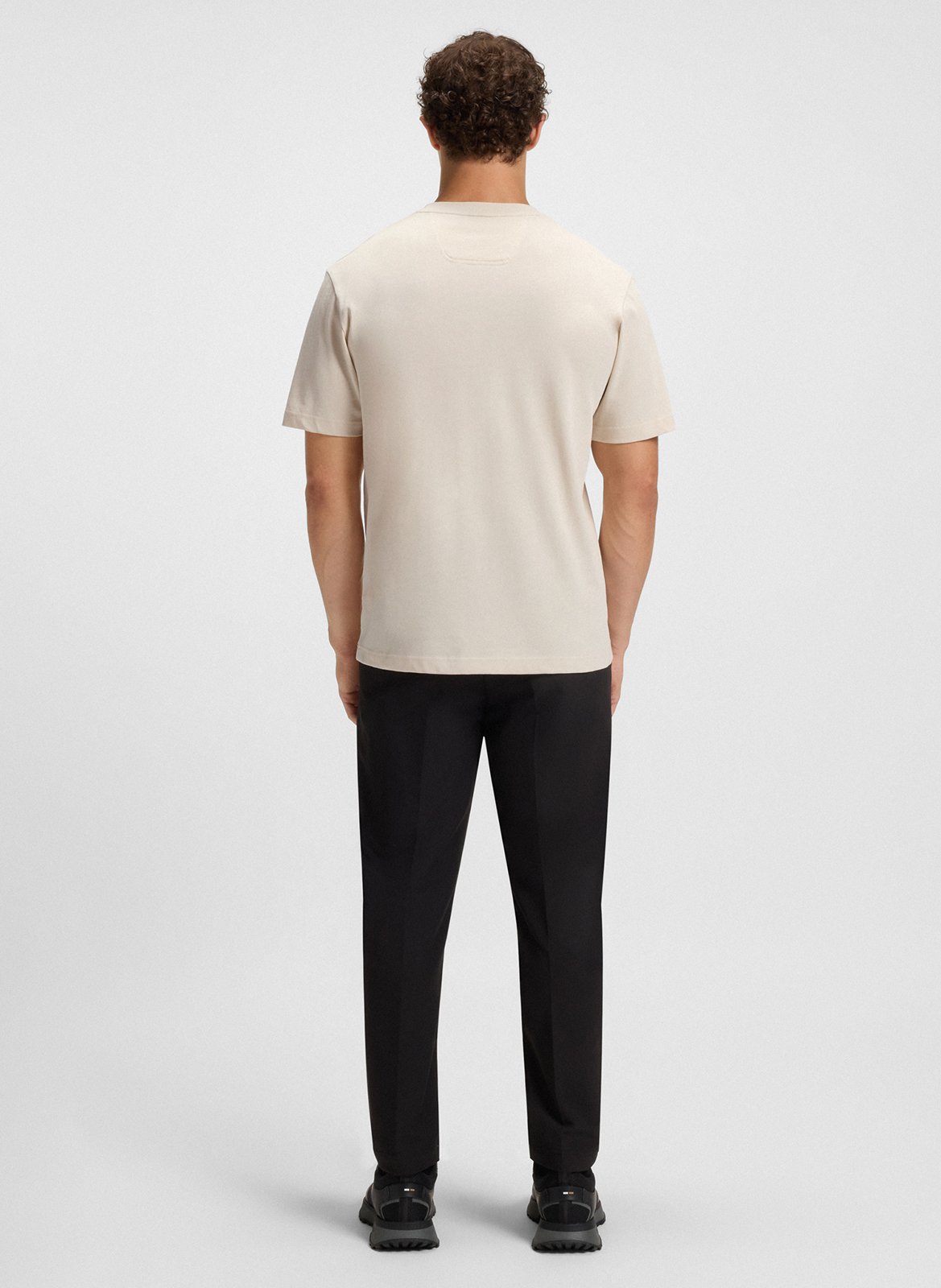 Straight-cut printed cotton T-shirt BOSS White