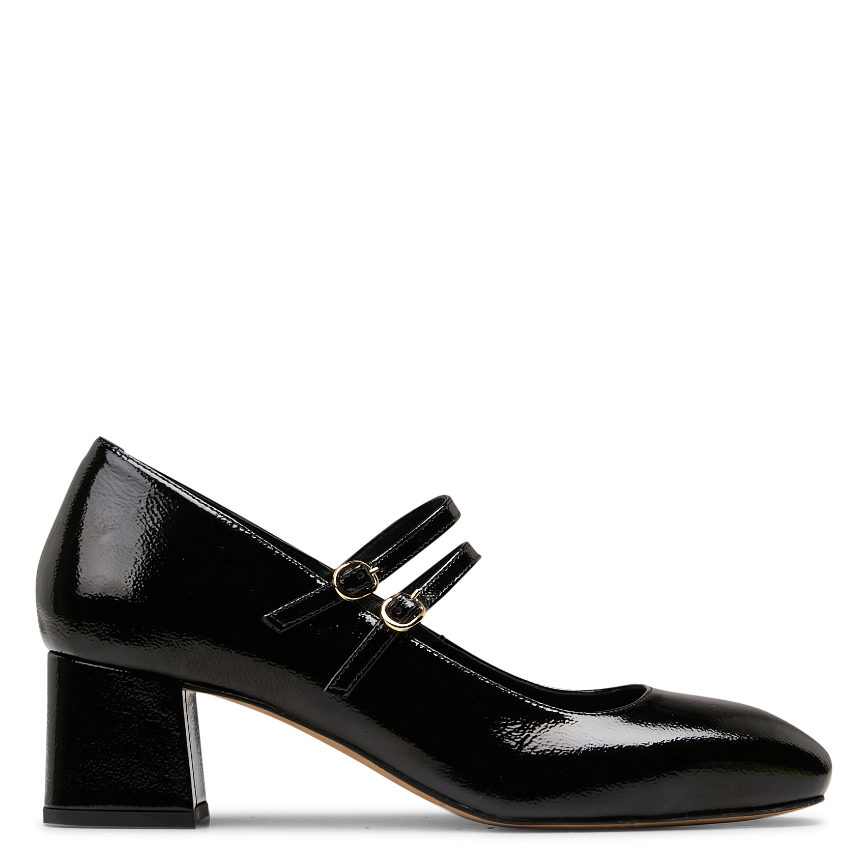 Baby's in geplet lakleer met bandjes BOBBIES Zwart