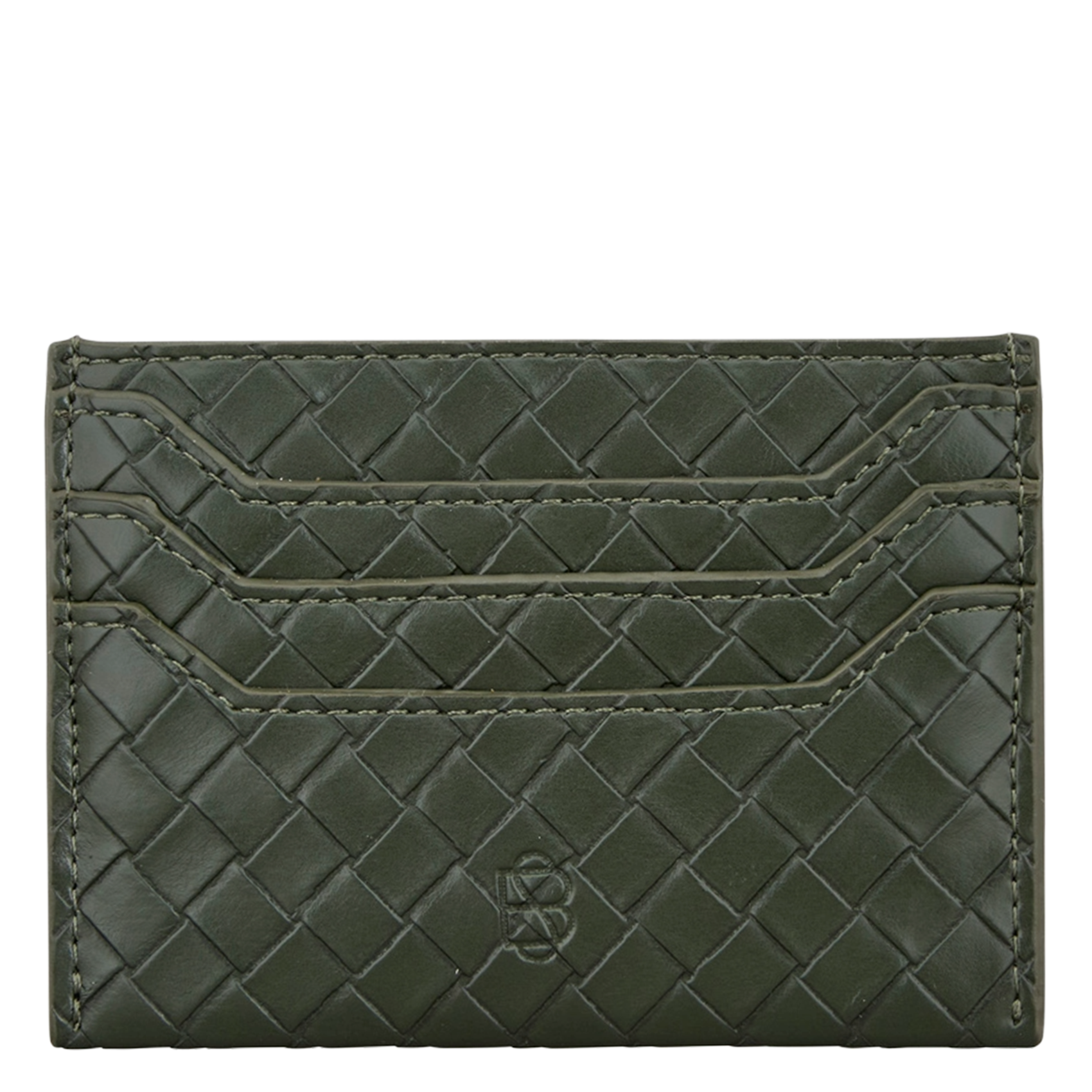 Braided faux leather card holder BECKSONDERGAARD Green