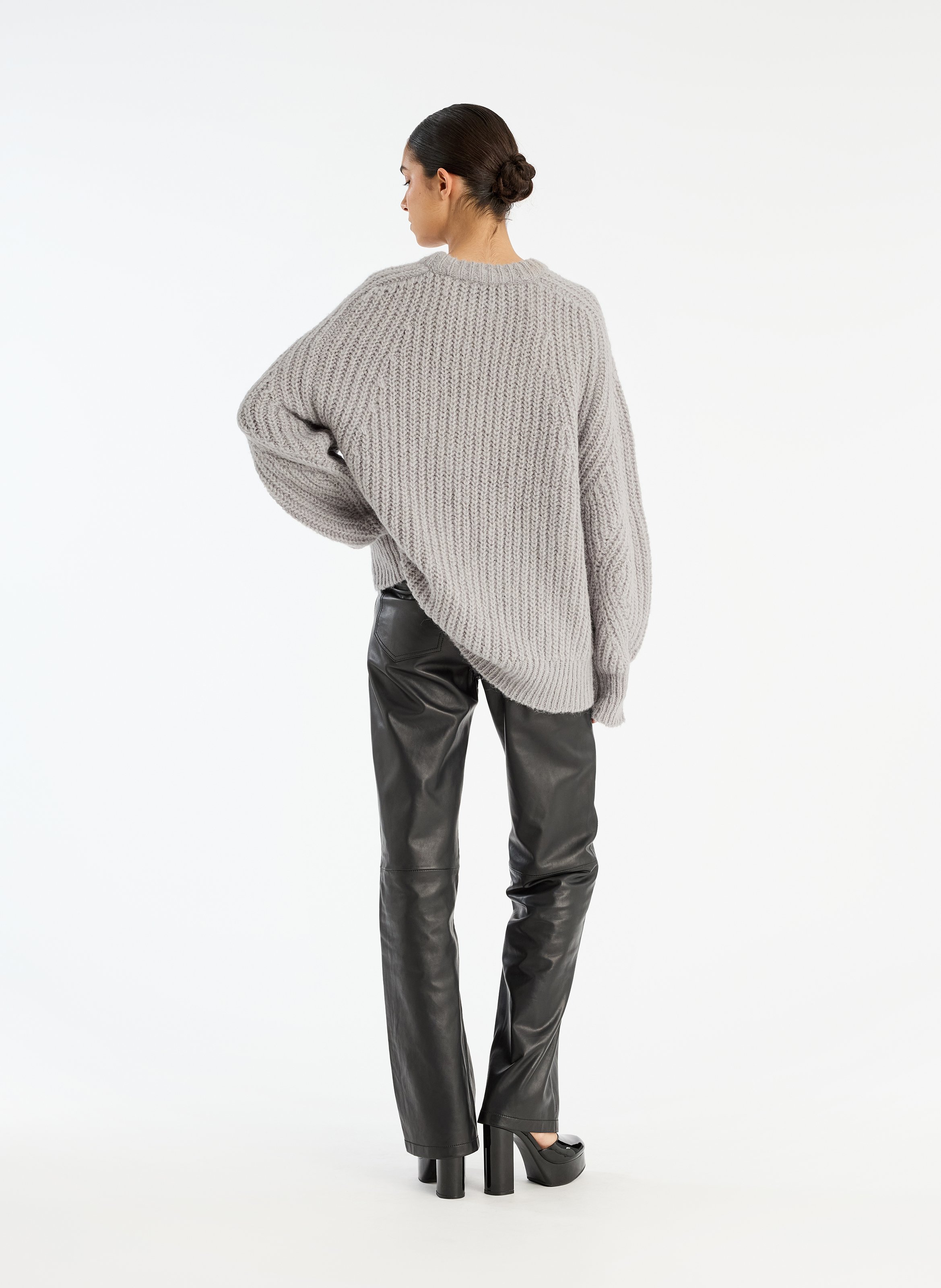 Oversized round-neck wool-blend sweater ROTATE Multicolored
