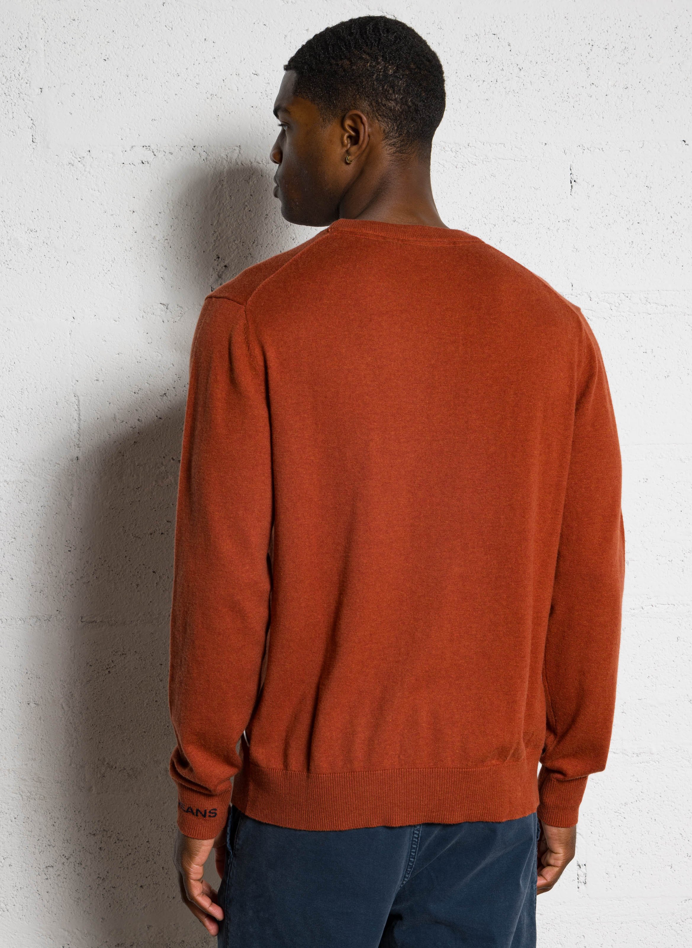 Round neck straight fit sweater in cotton and cashmere PEPE JEANS Red