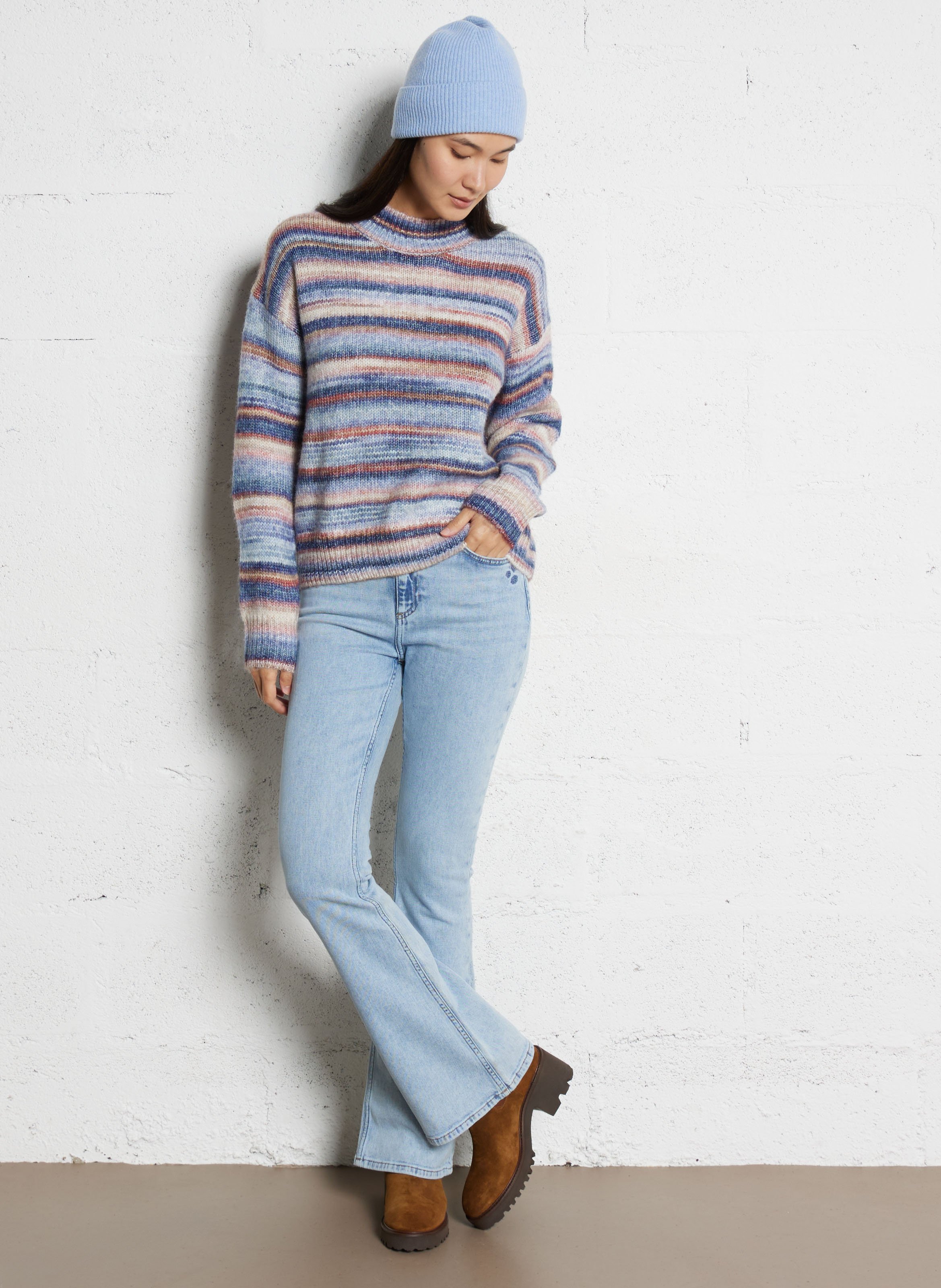 Jean bootcut en coton mélangé FABIENNE CHAPOT Bleu