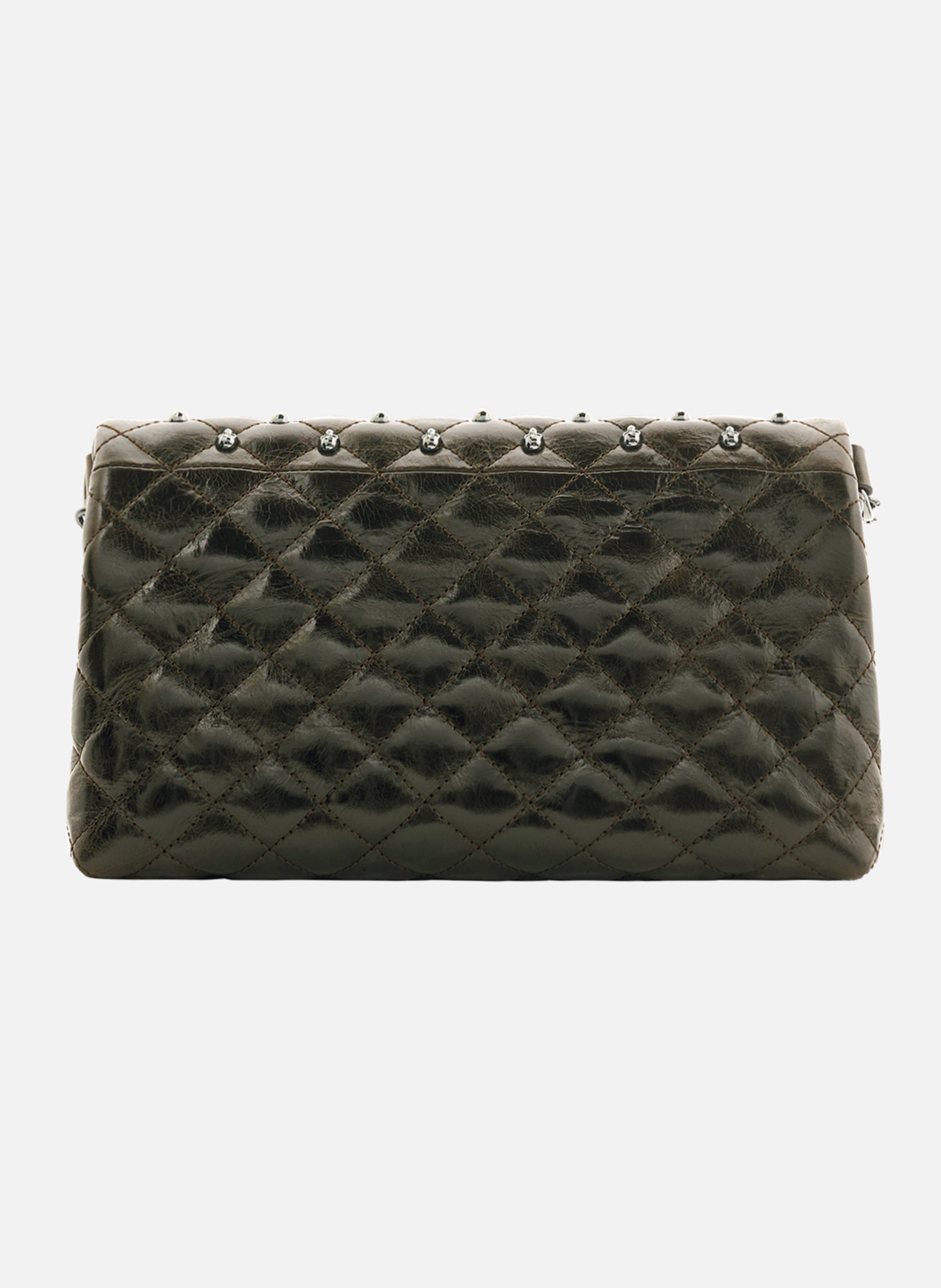 Heritage small cracked leather clutch THE KOOPLES Green