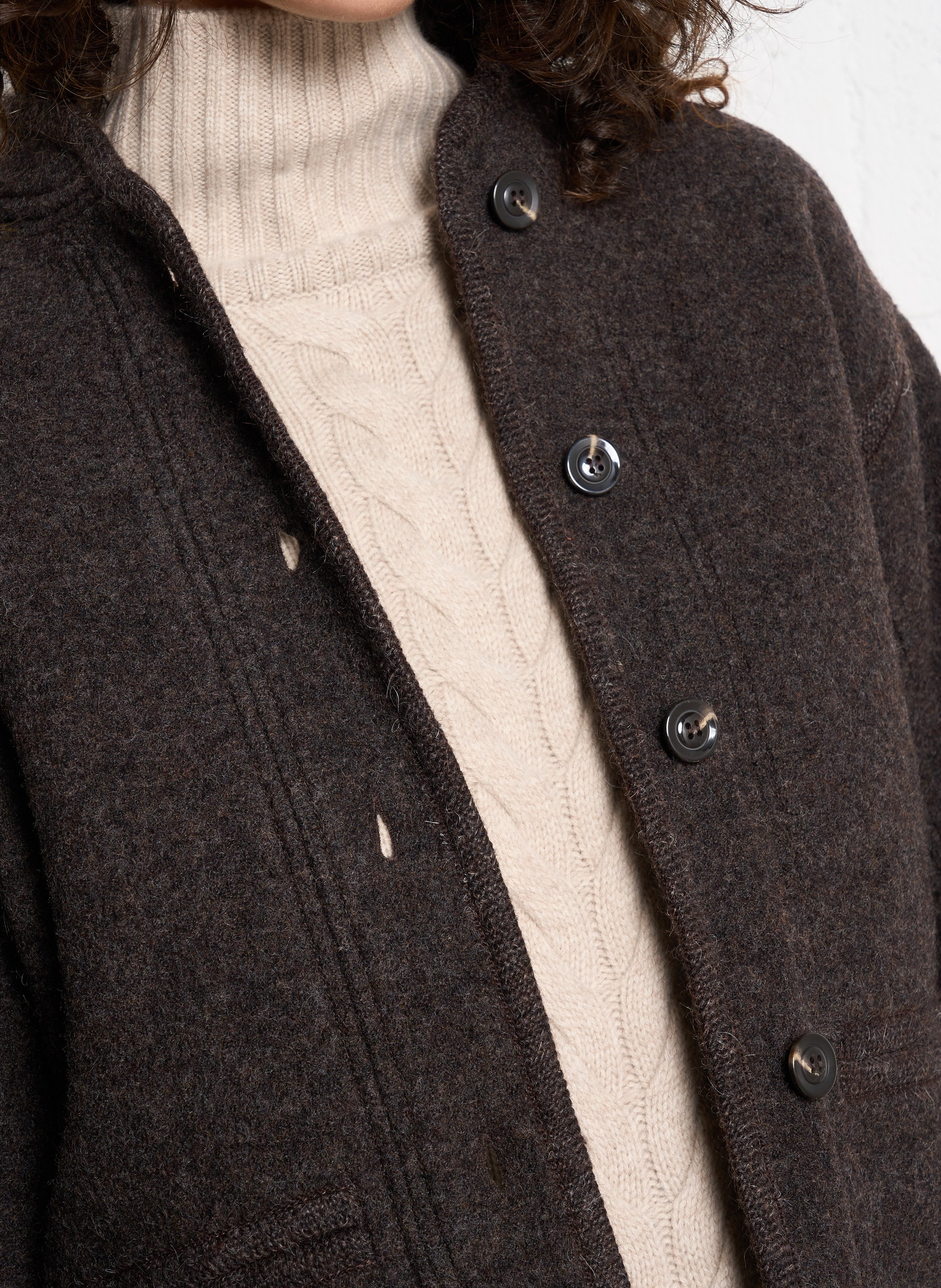 Recht, wollen jasje SOEUR Bruin