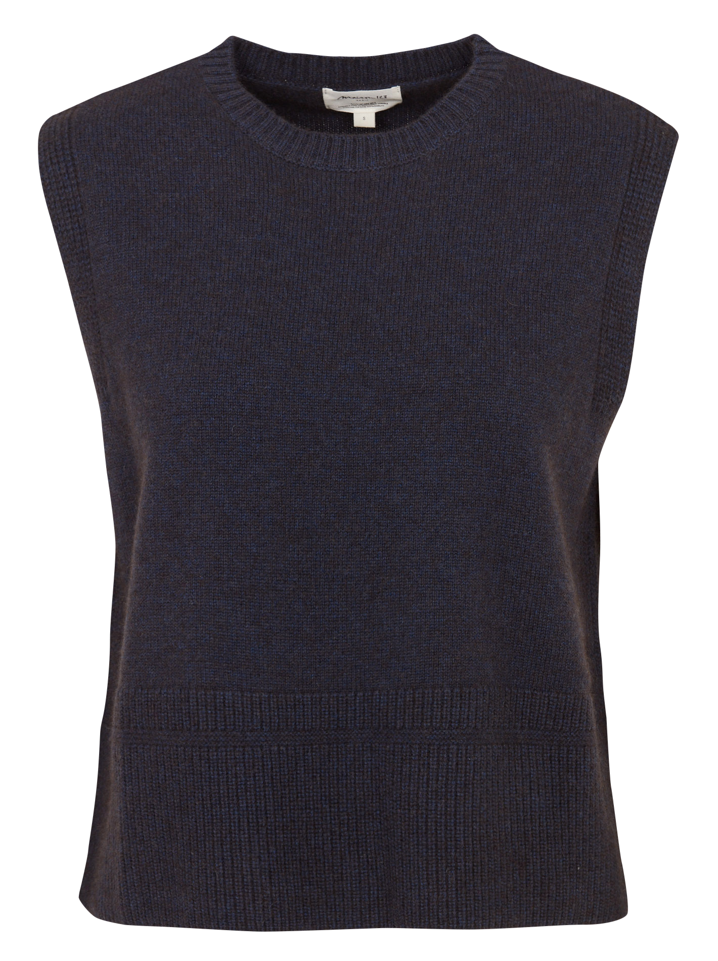 Pull sans manches uni en laine MAISON 123 Bleu