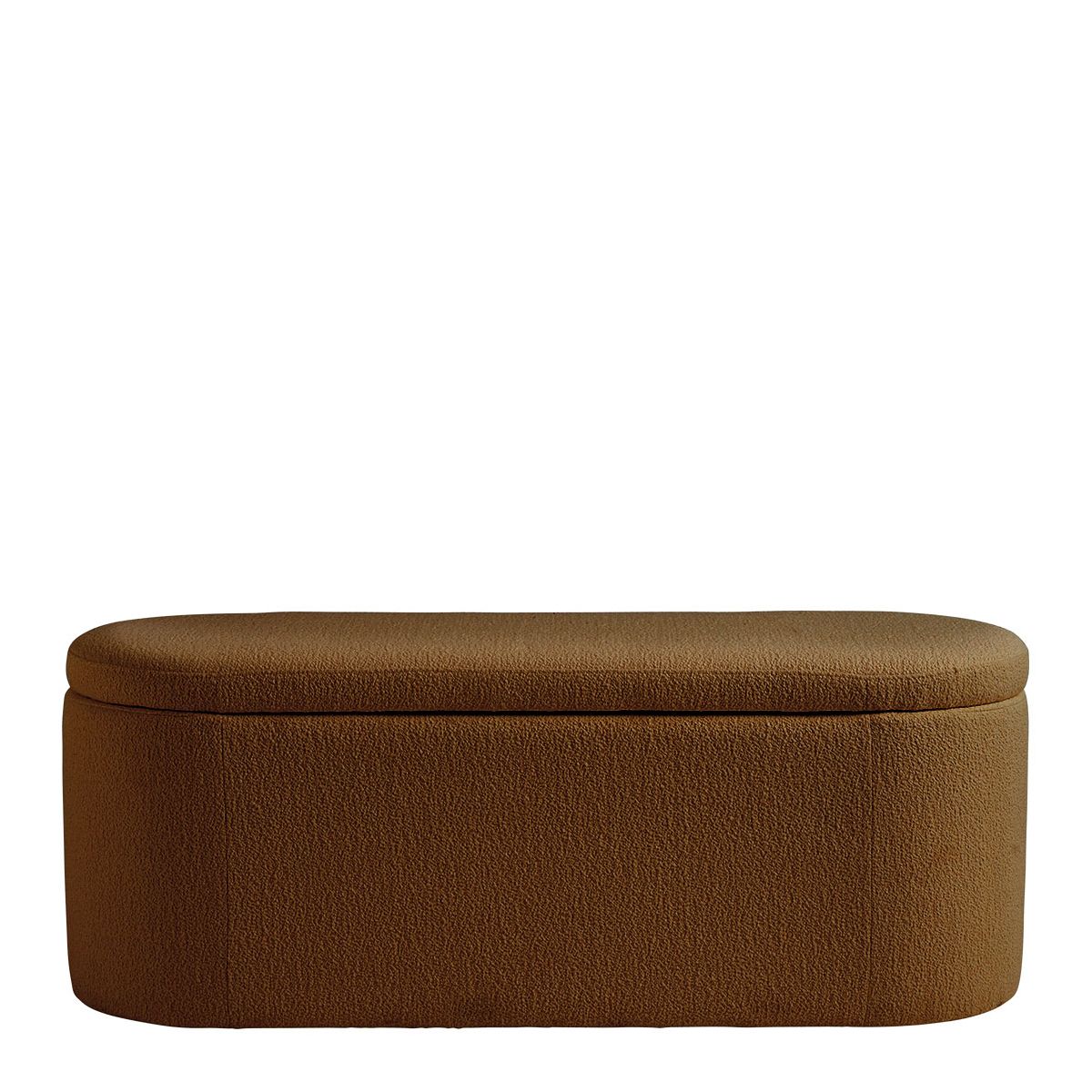 Lisette velvet marble fabric storage bench - tobacco BLANC D'IVOIRE Brown