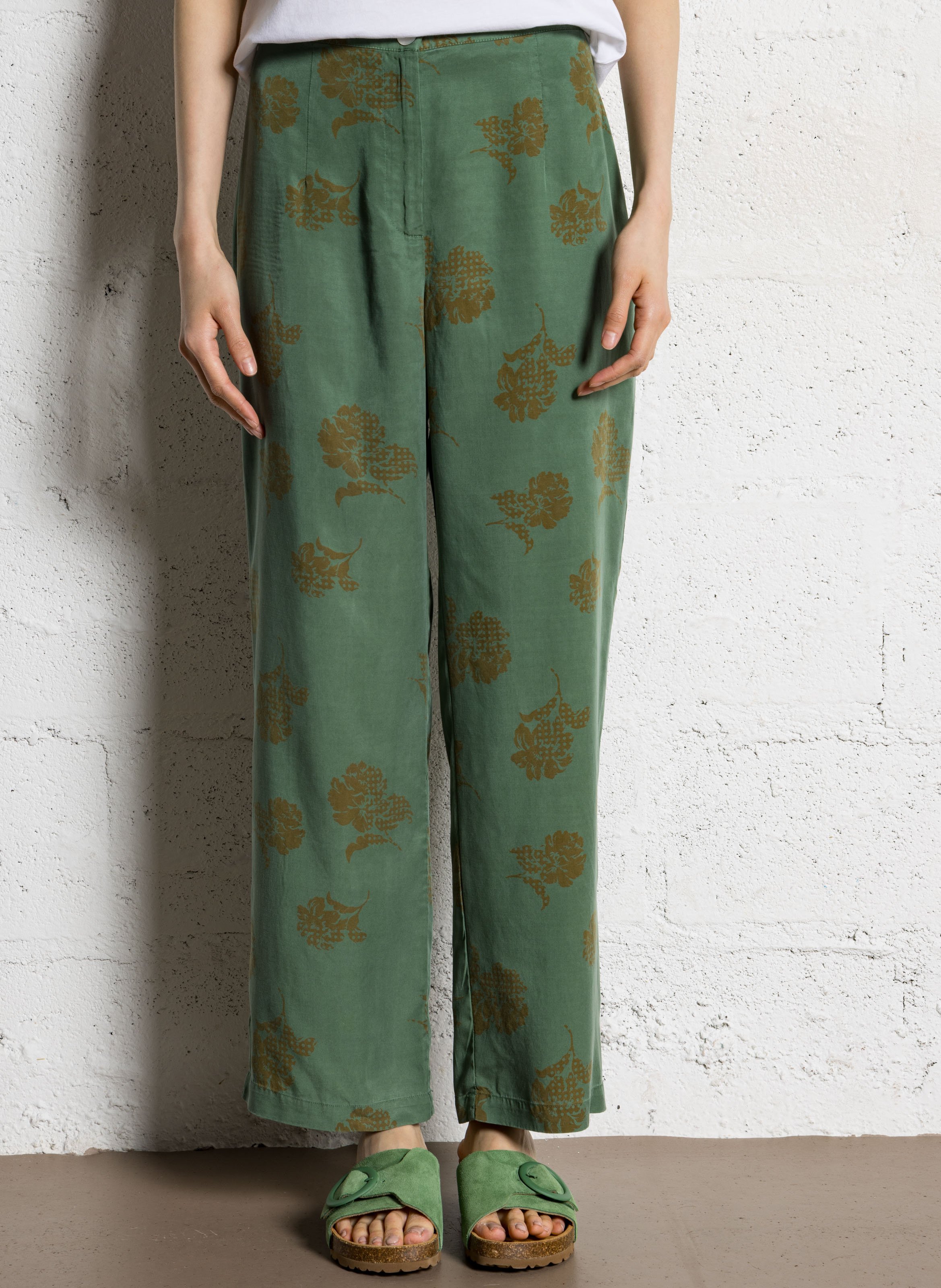 Pantalon droit imprimé NICE THINGS Kaki