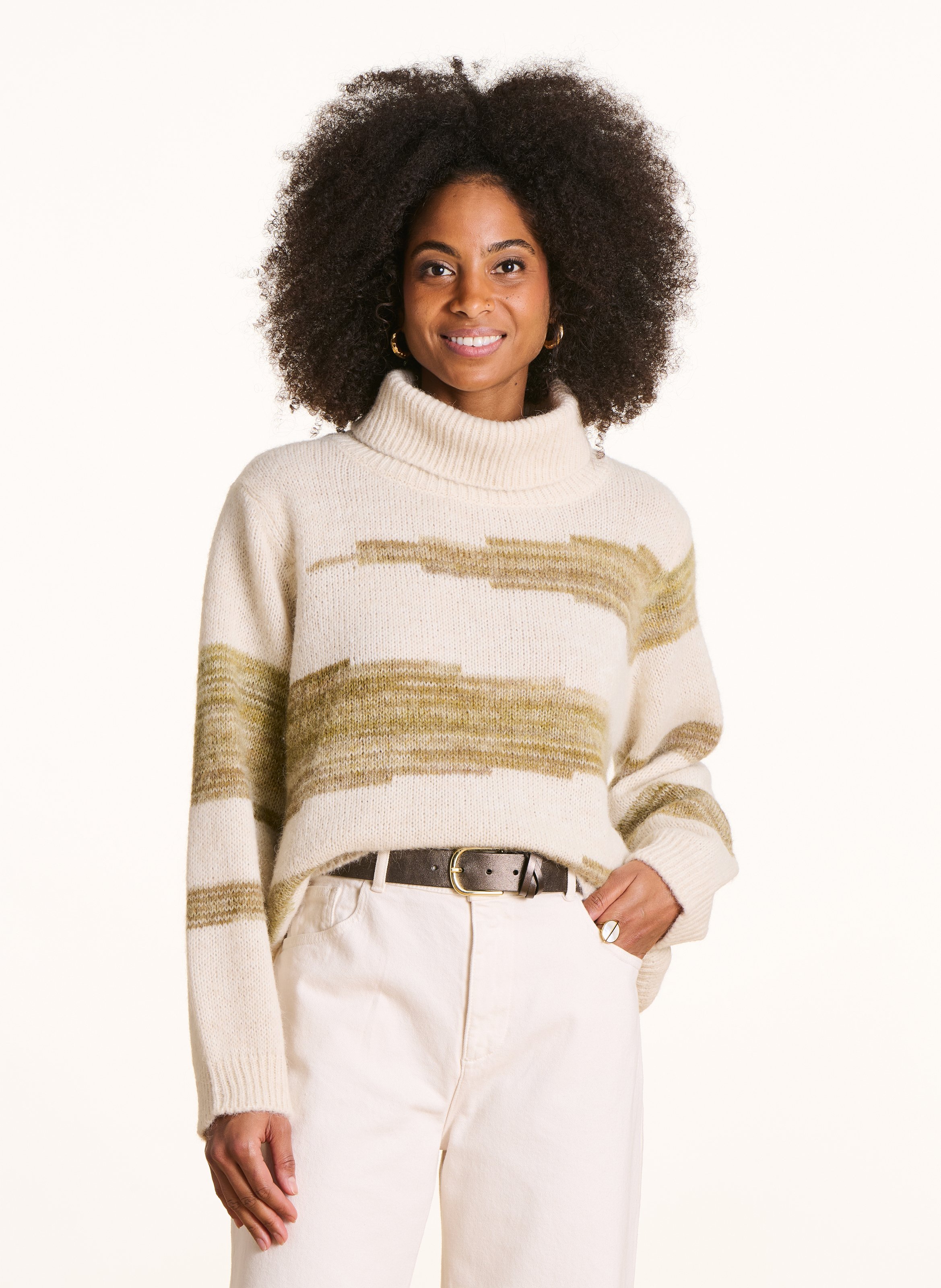 Oversized knit turtleneck sweater LA FEE MARABOUTEE Multicolored