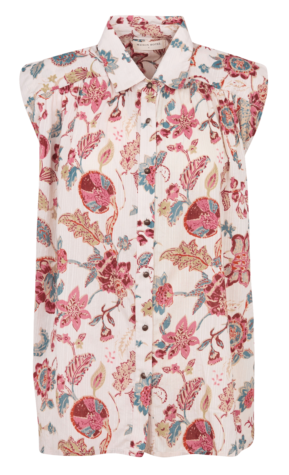 Straight printed shirt with classic collar MAISON HOTEL Pink