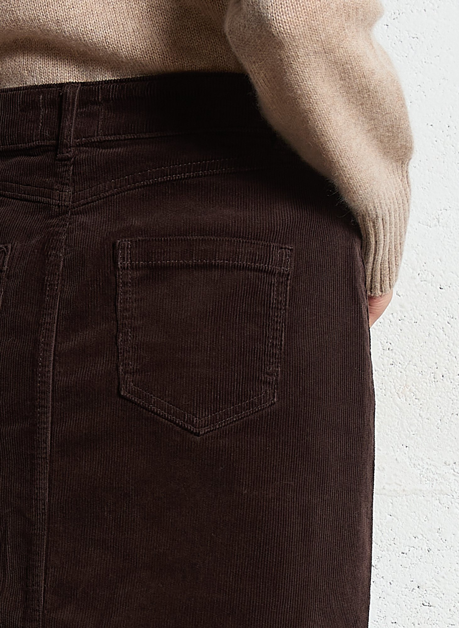 Jupe courte en coton mélangé MAISON 123 Marron