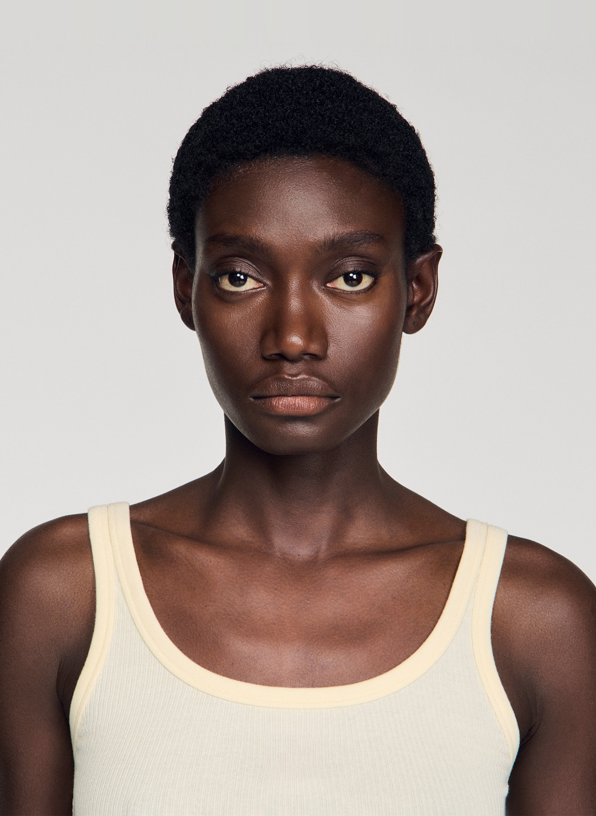 Débardeur droit en coton mélangé SANDRO Jaune