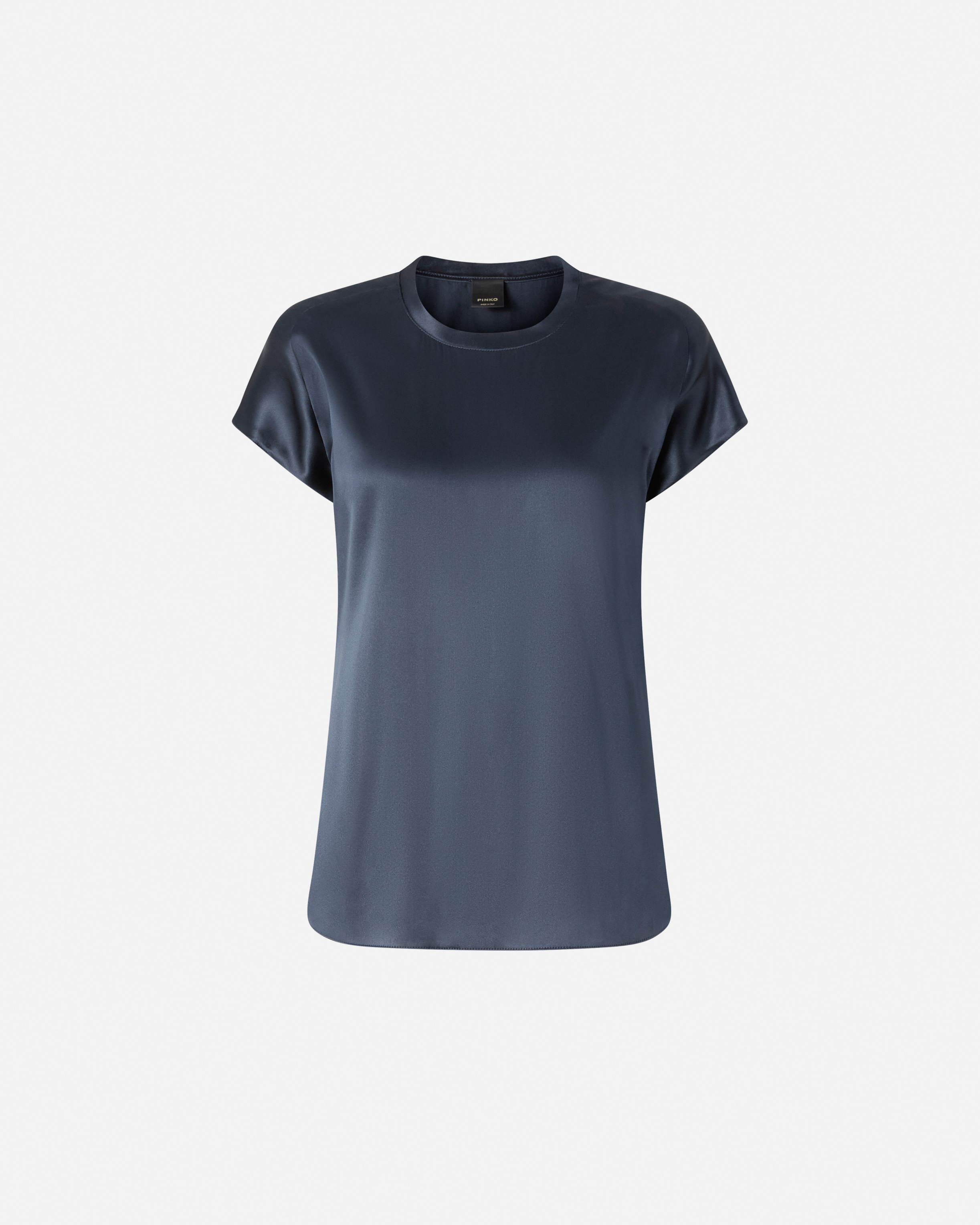 Short-sleeve satin blouse PINKO Blue