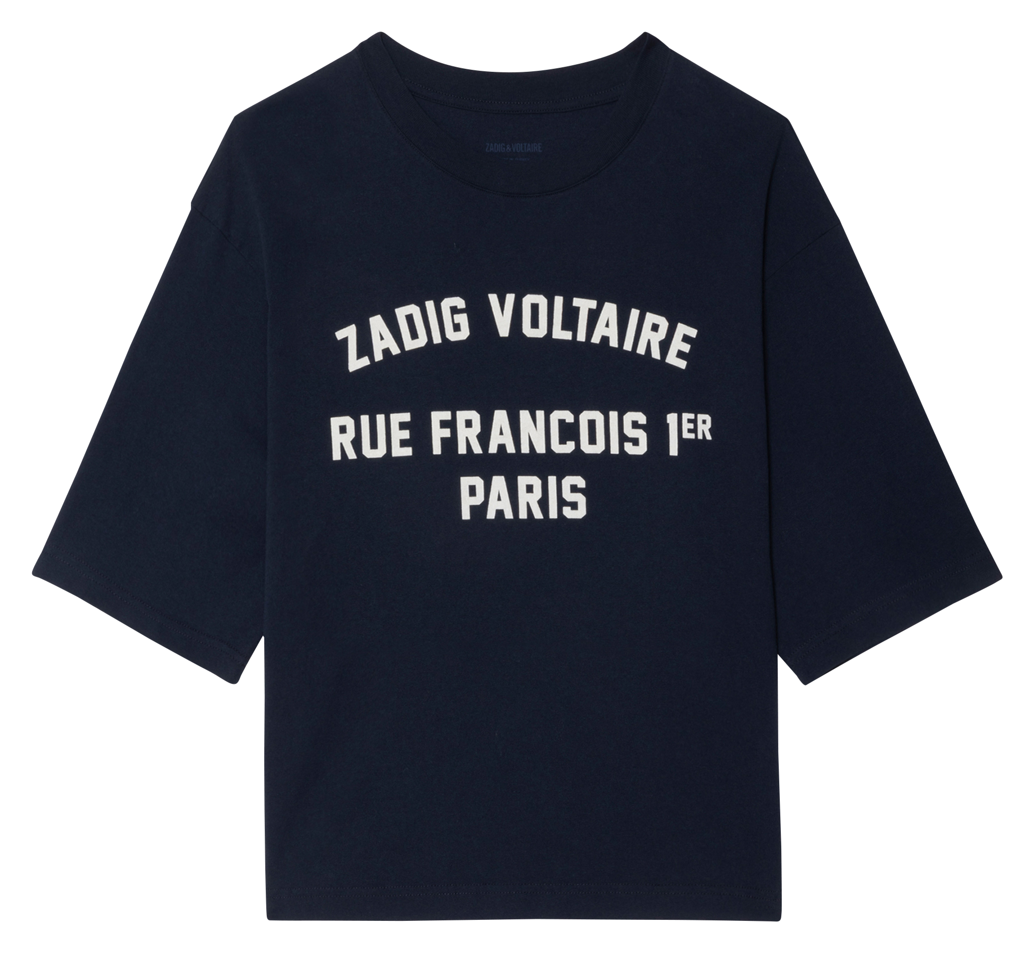 Gerader T-Shirt aus bedruckter Baumwolle ZADIG&VOLTAIRE Blau