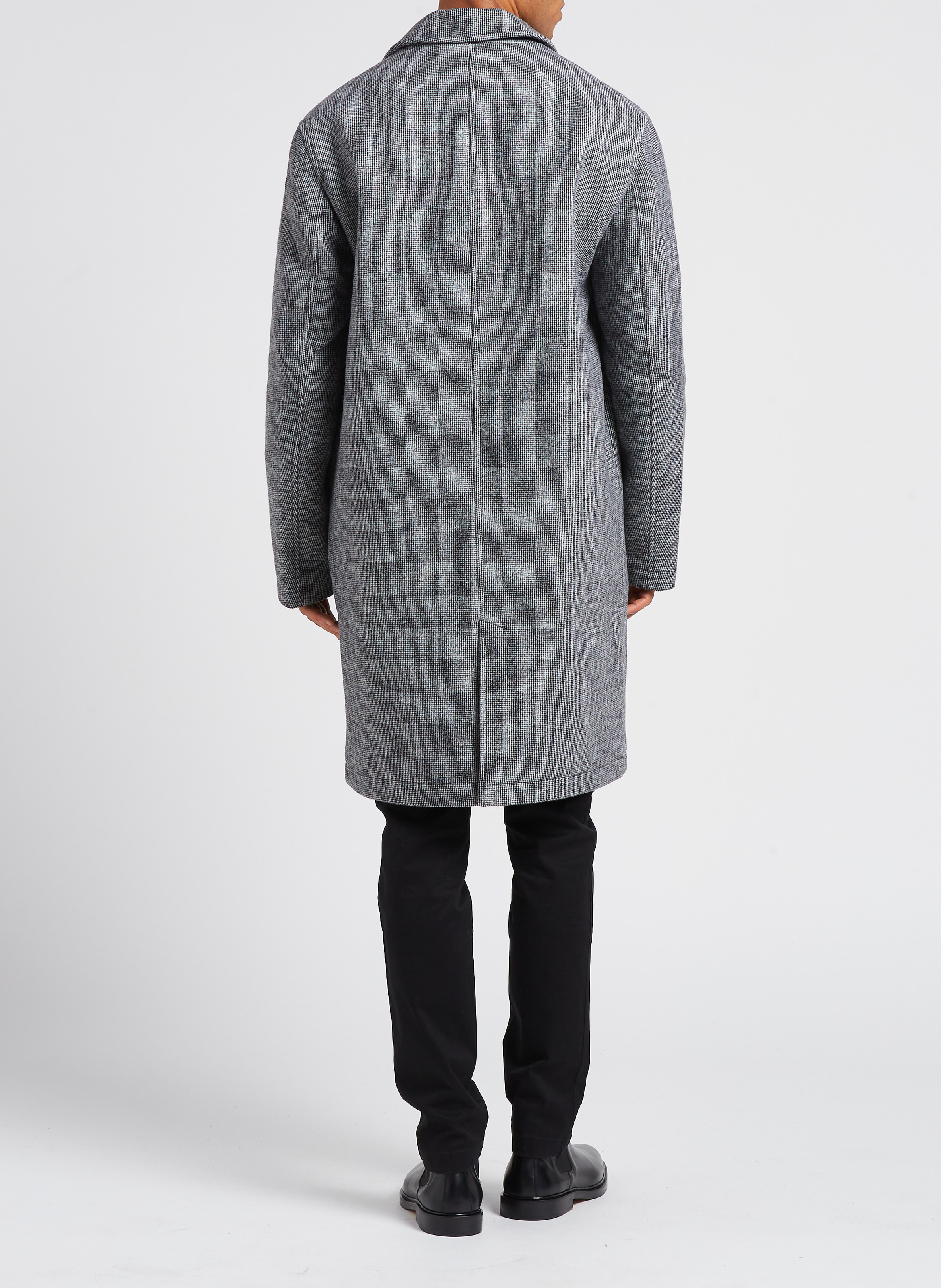 Halflange jas | wolblend MINIMUM Zwart