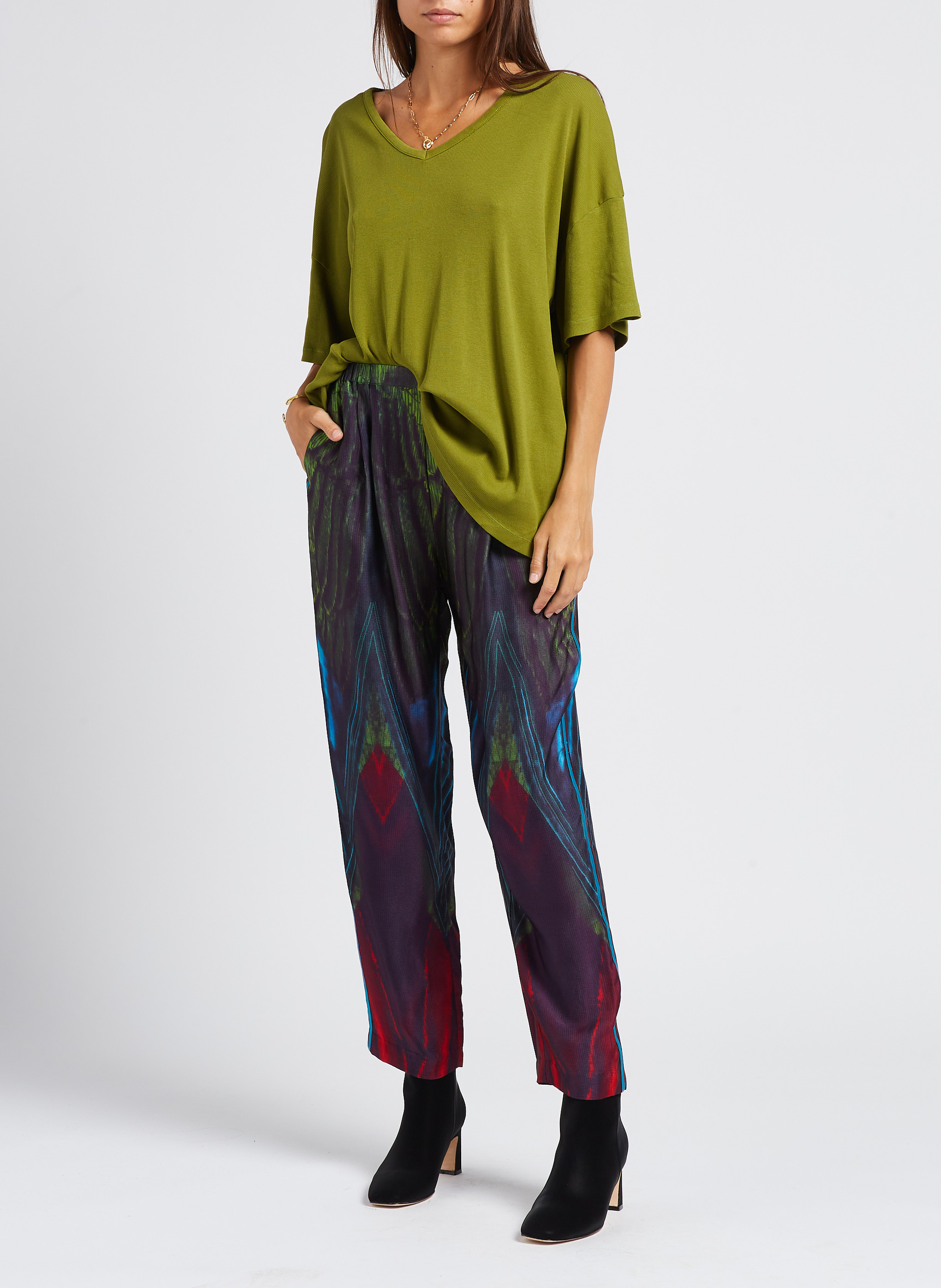 Bedruckte Taillenhose MES DEMOISELLES Mehrfarbig