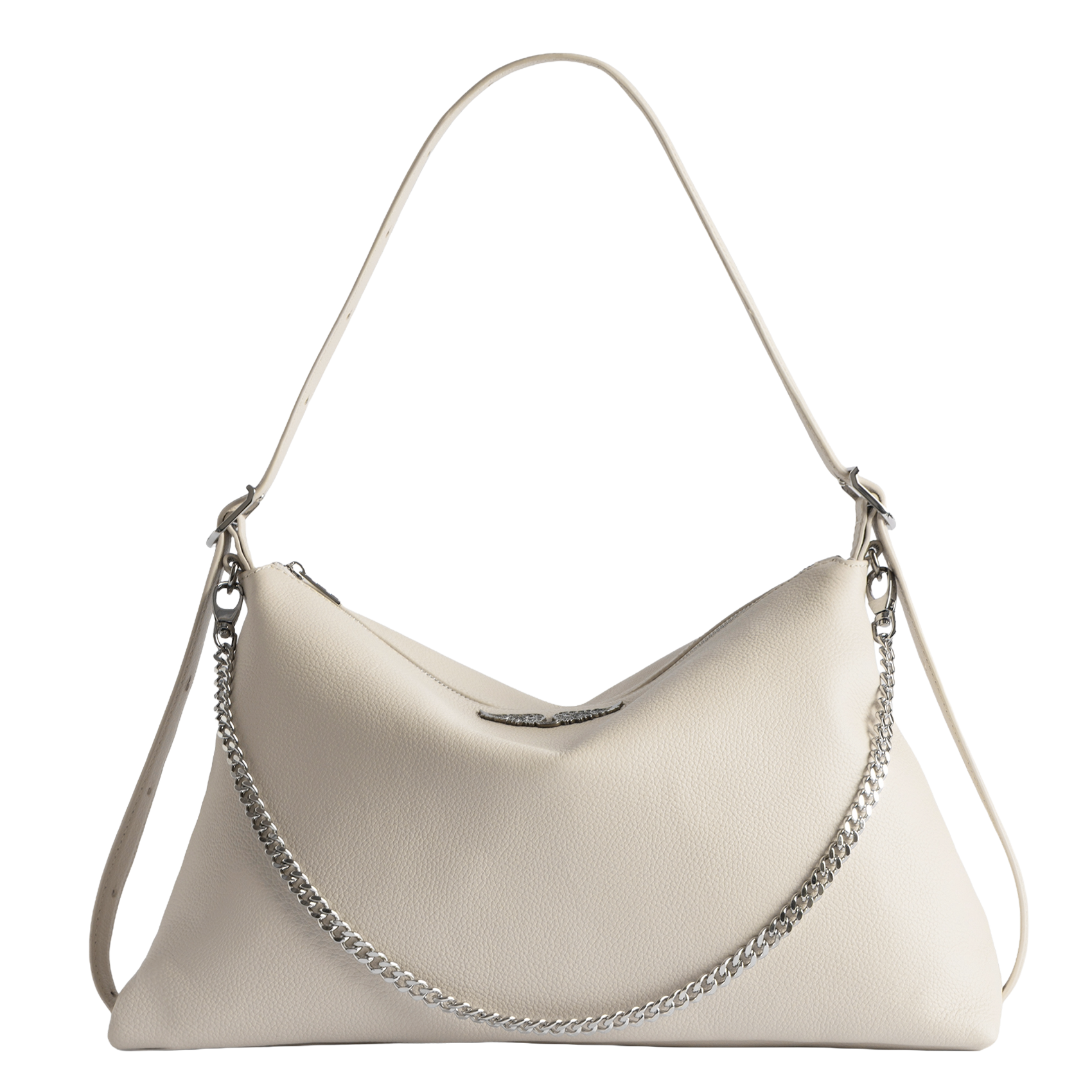 Grained leather shoulder bag ZADIG&VOLTAIRE White