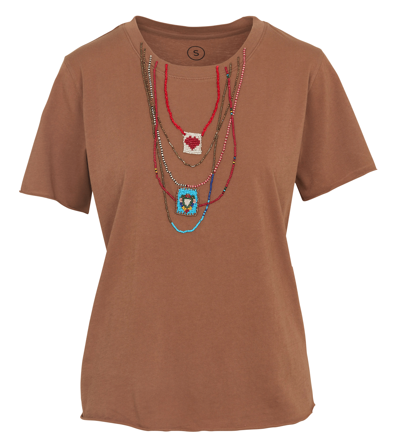 Rundhals-T-Shirt aus Bio-Baumwolle LEON & HARPER Braun