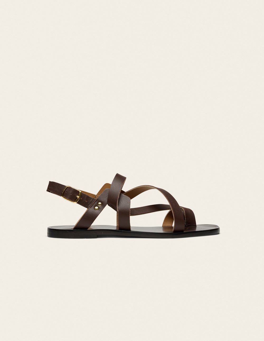 Faux leather sandals ODAJE Brown