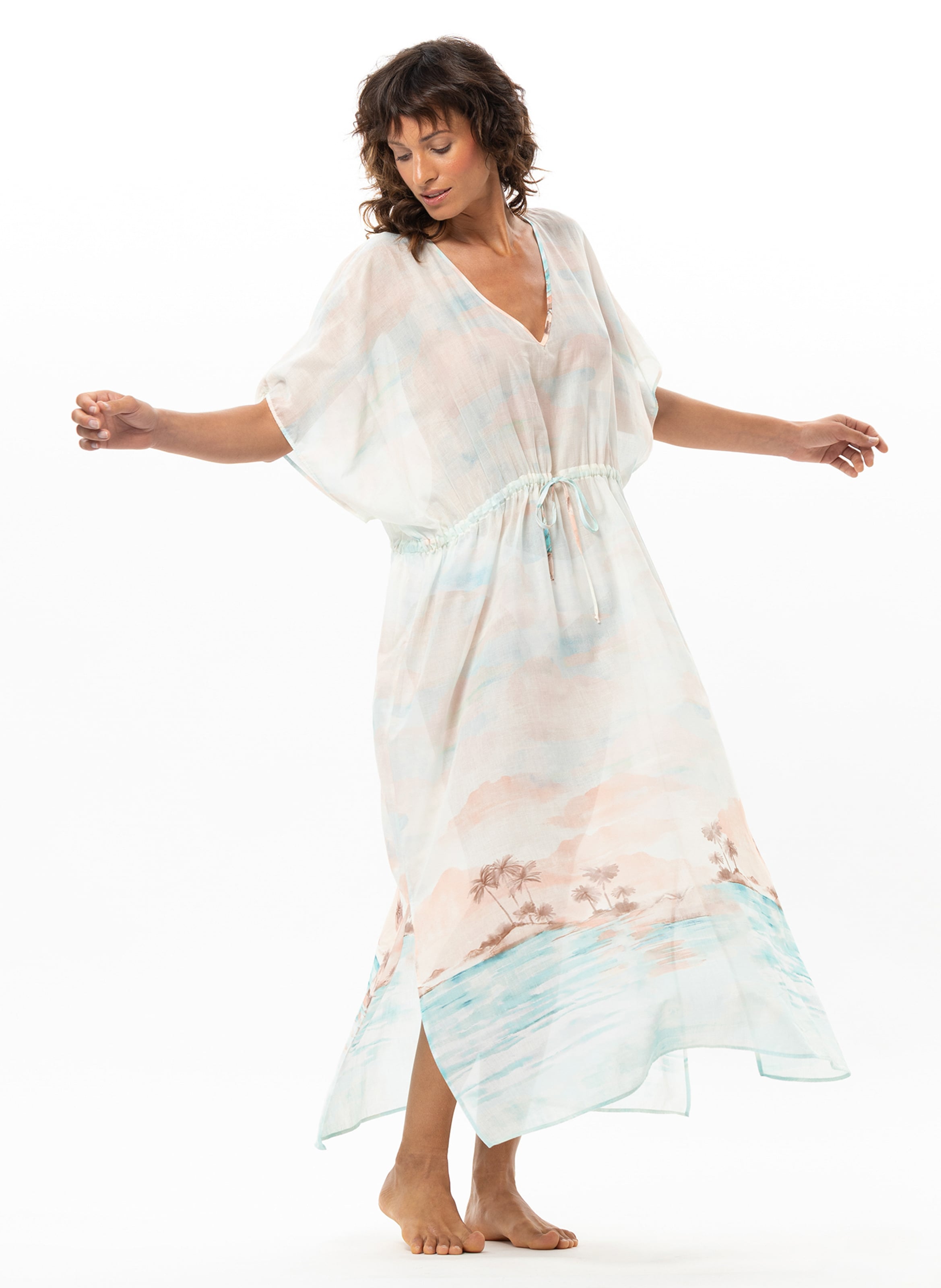 Kaftan en voile de coton LE CHAT Multicolore