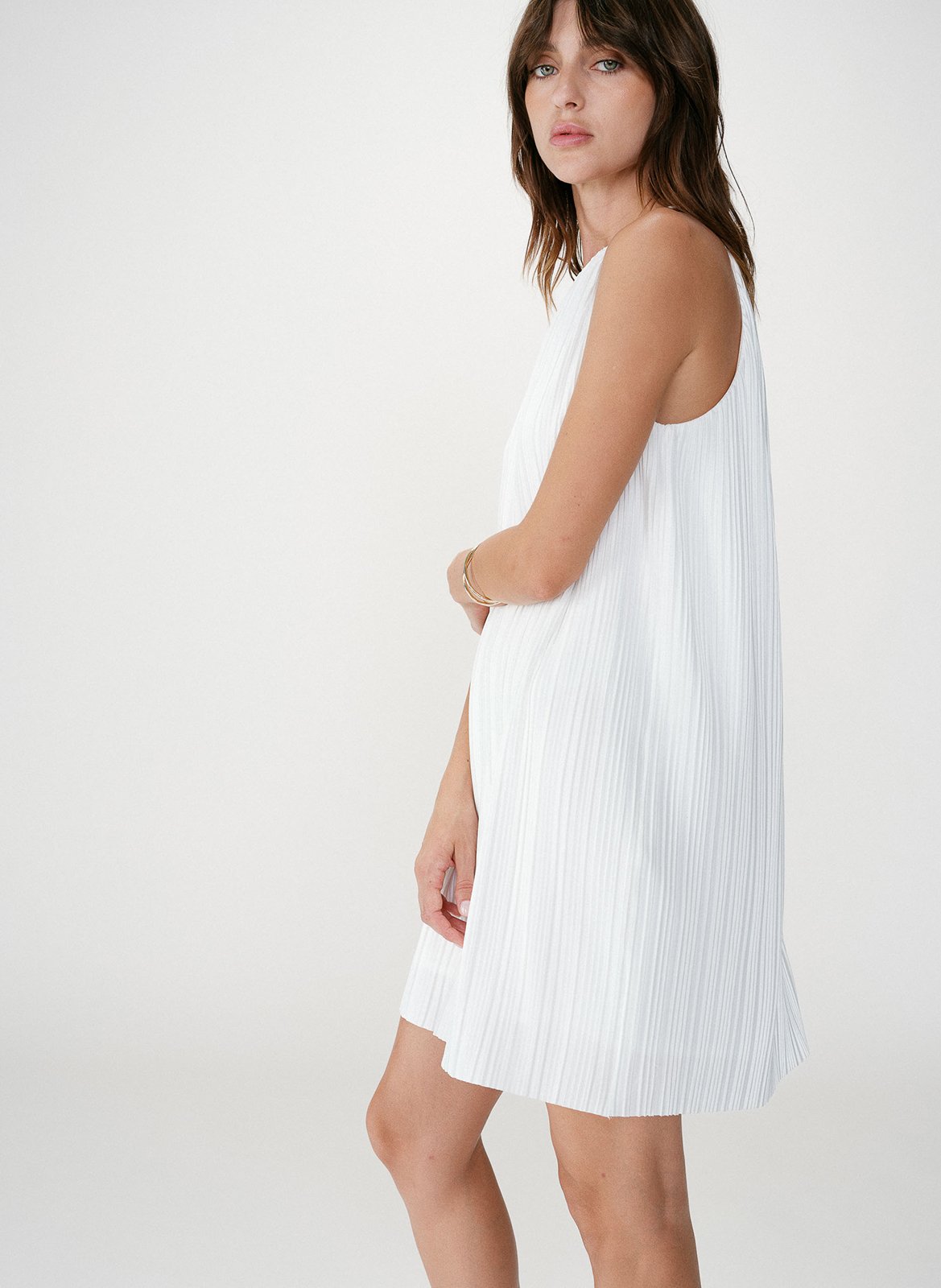 Robe courte col rond GRACE ET MILA White