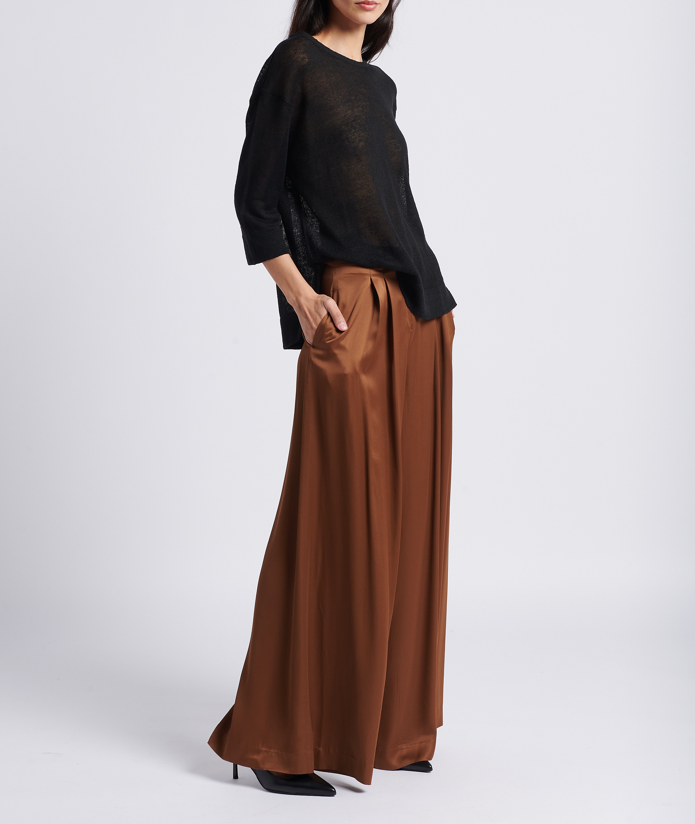 Leather pumps with pointed toe JONAK Black