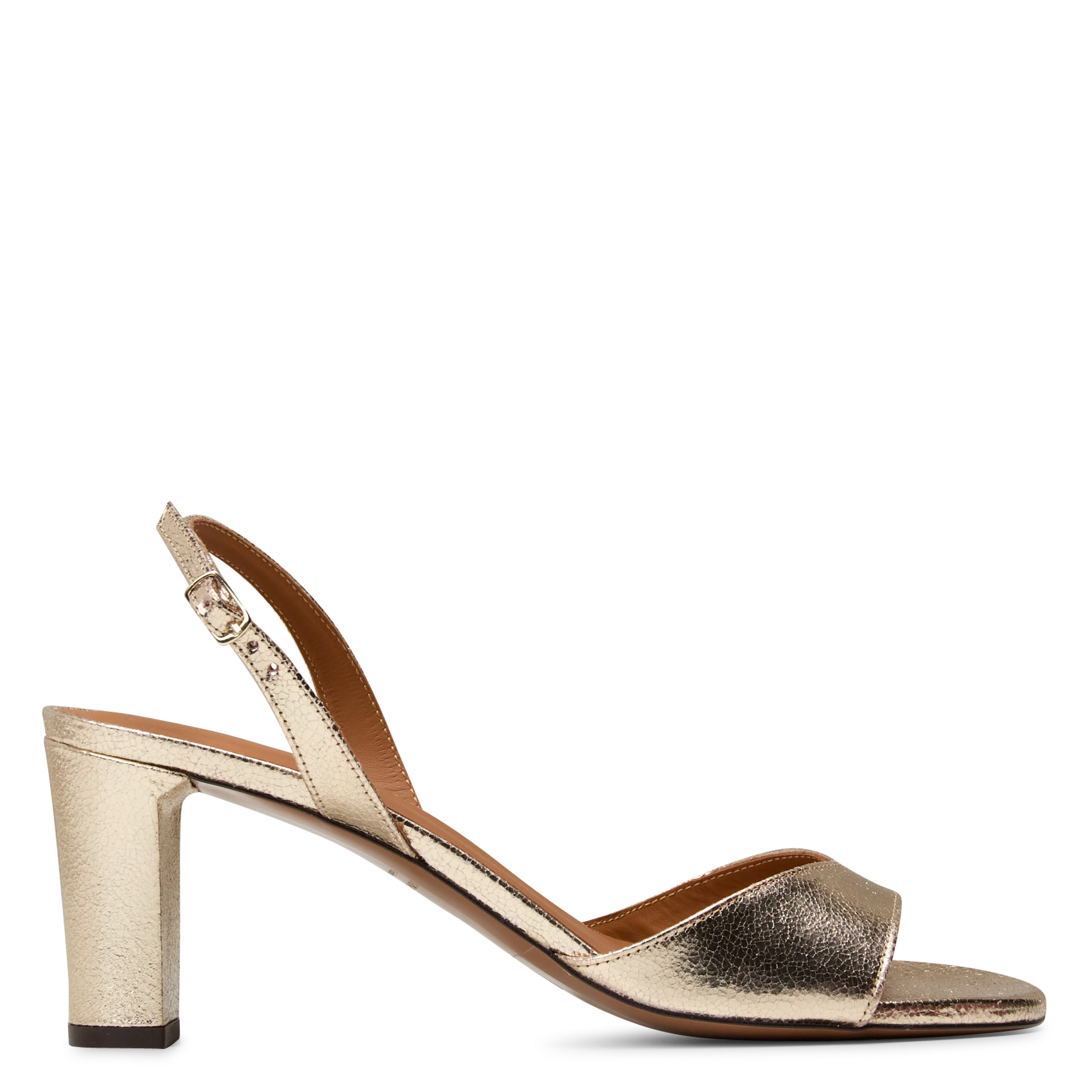 Glanzende, leren sandalen met hak RIVECOUR Zilver