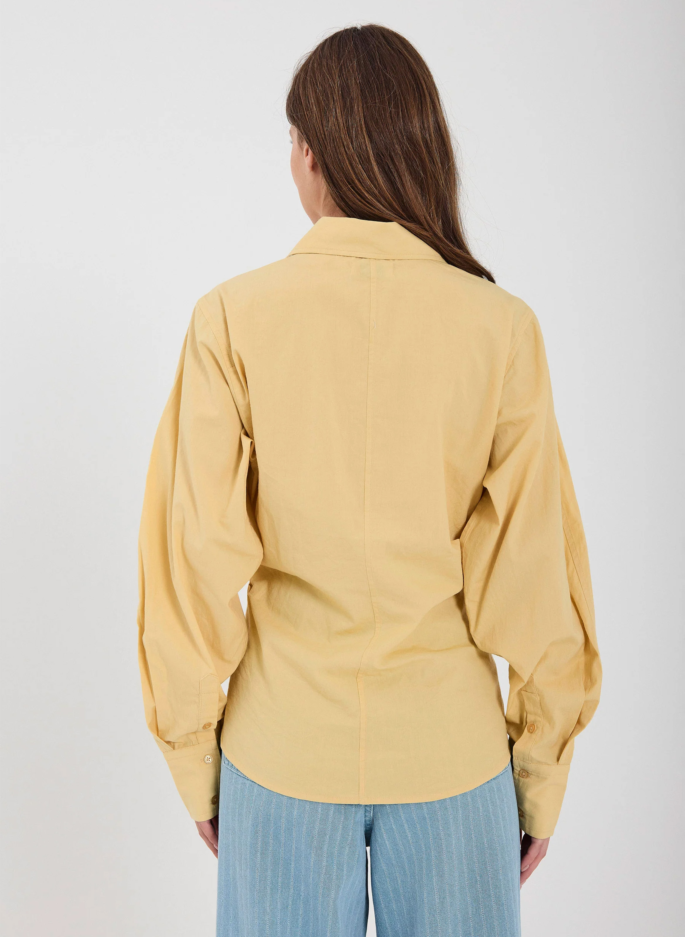 Cotton T-shirt with polo collar NORR Yellow