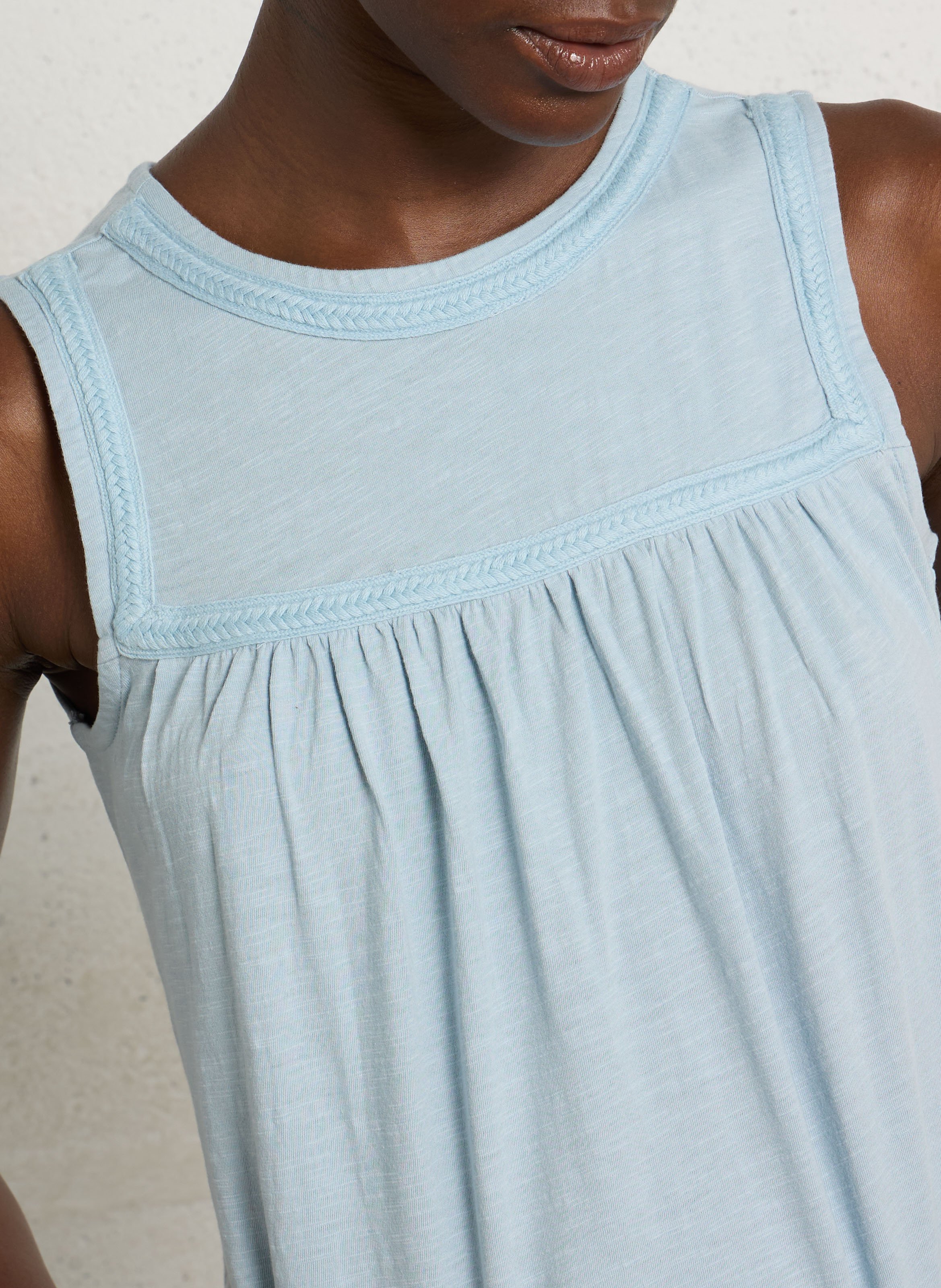 Katoenen blouse met ronde hals MAISON 123 Blauw