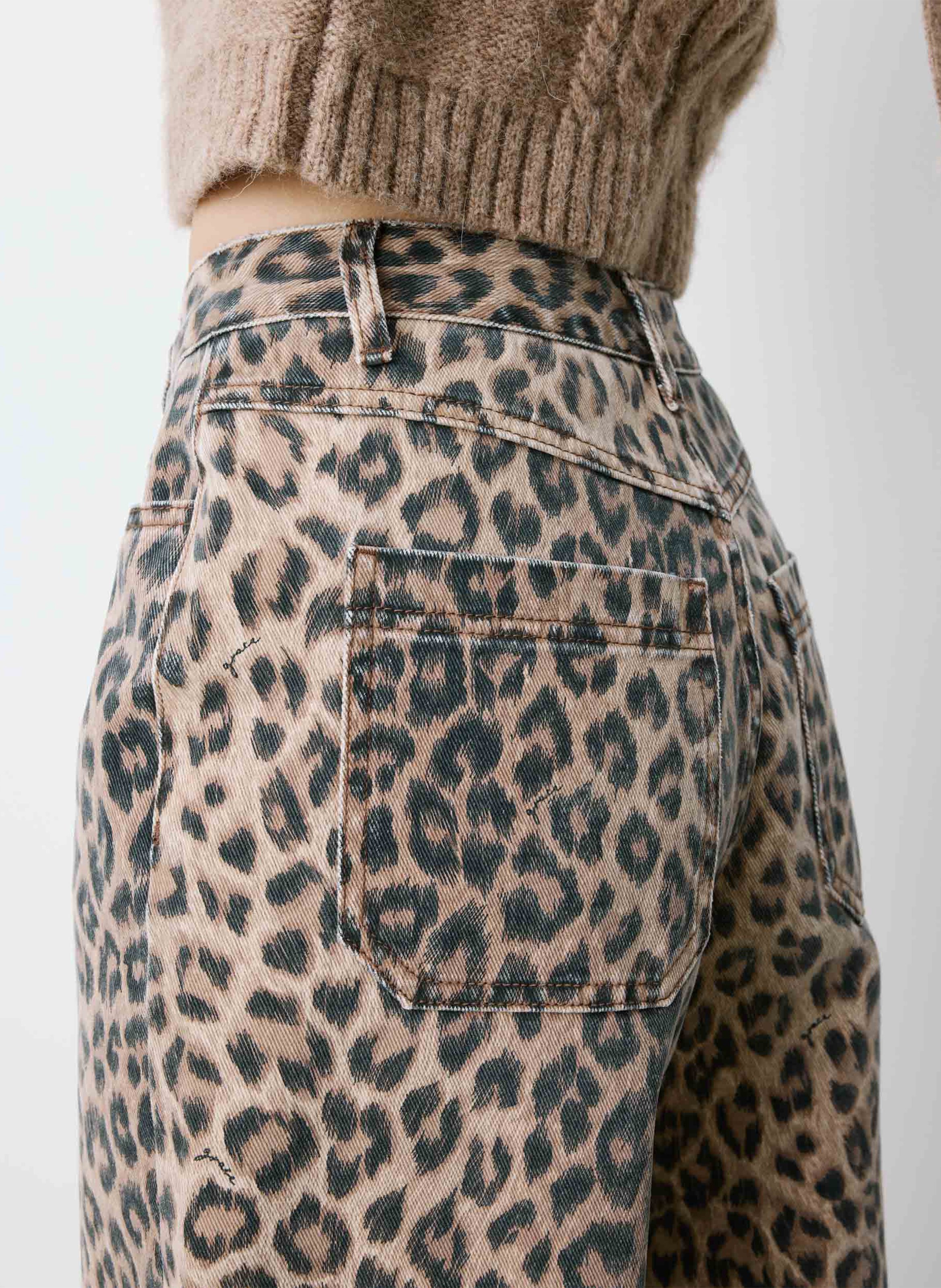 Weite Baumwoll-Jeans mit Print GRACE ET MILA Braun