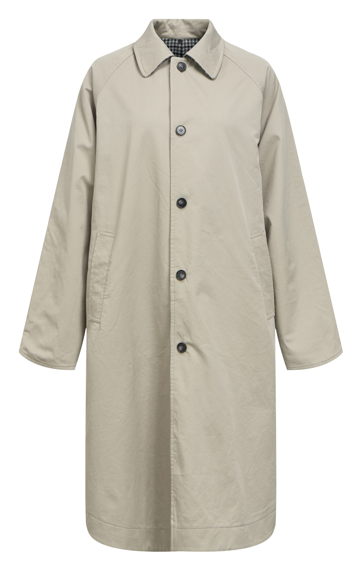 Long Reversible Trench Coat OBJECT Grey