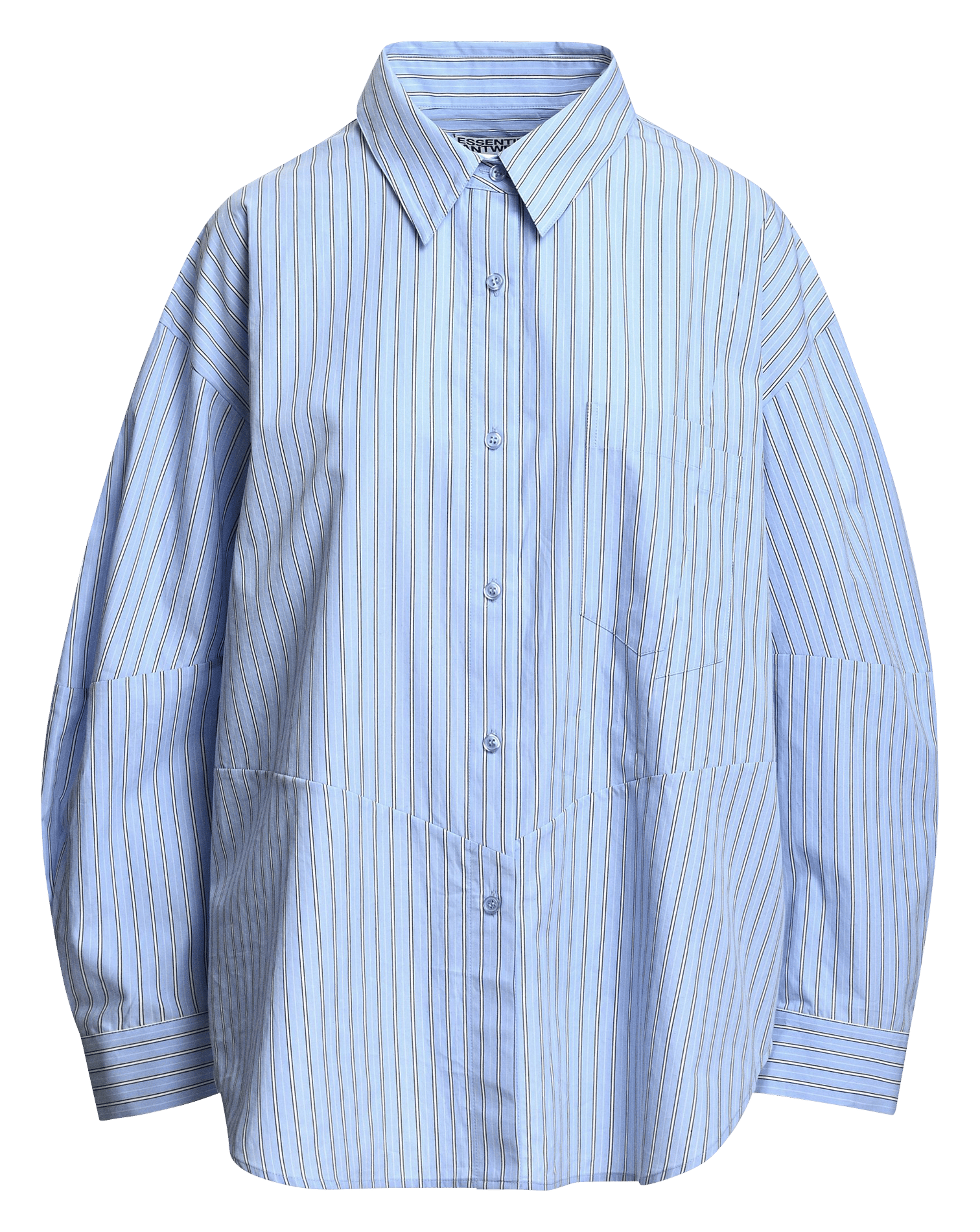 Gerade geschnittene Bluse aus Bio-Baumwolle mit Streifen ESSENTIEL ANTWERP Blau
