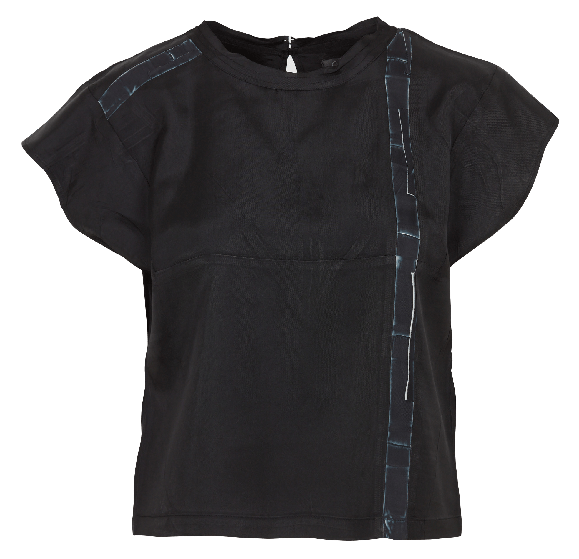Solid Short Sleeve Top COTELAC Black