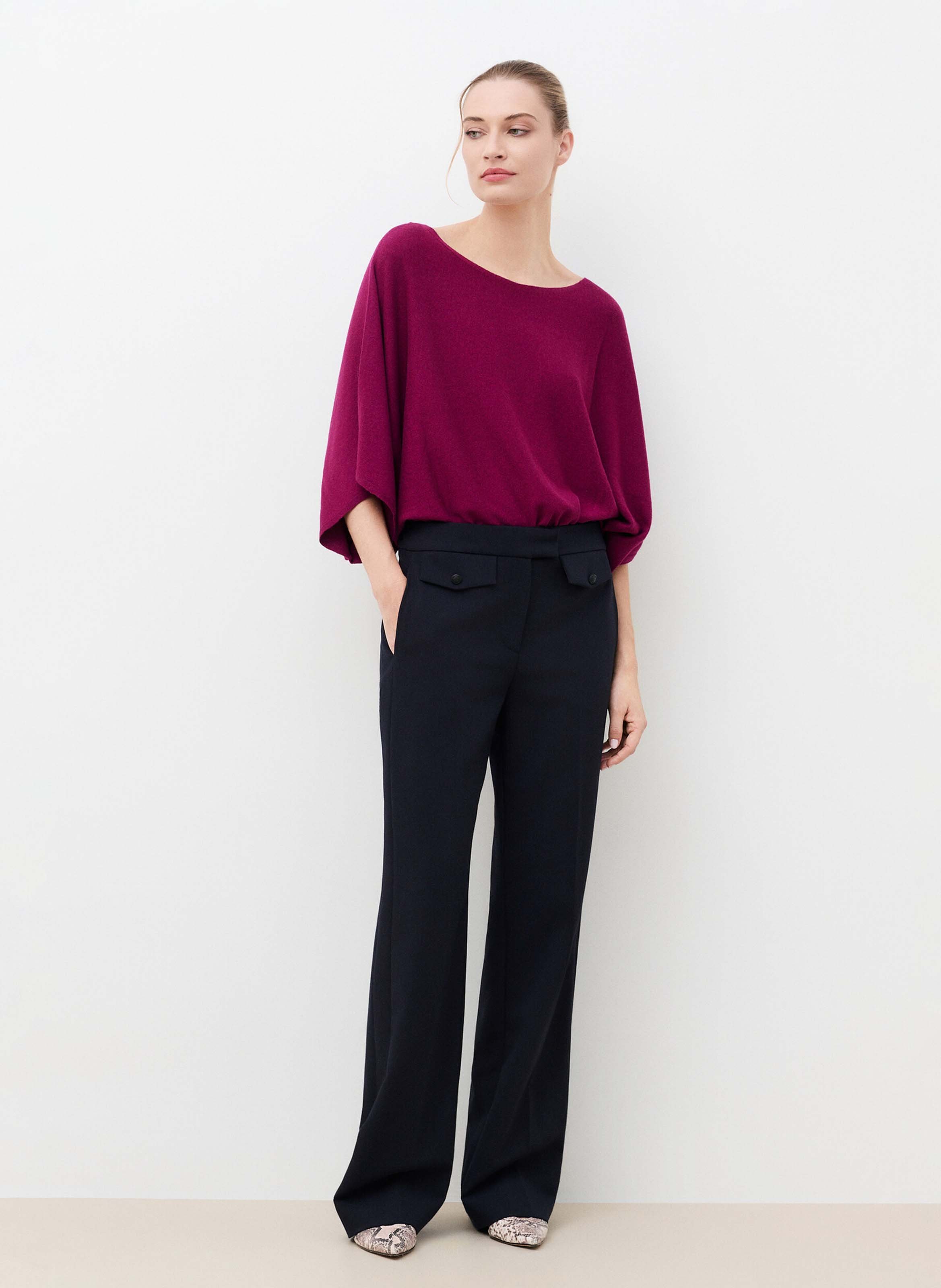 Rechte effen pantalon CAROLL Blauw