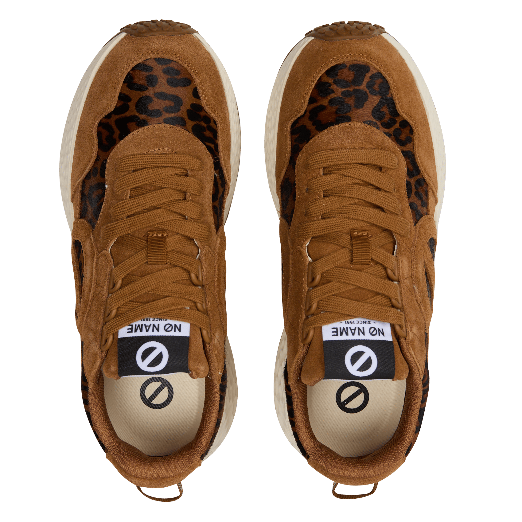 Baskets basses imprimé animal en cuir NO NAME Marron