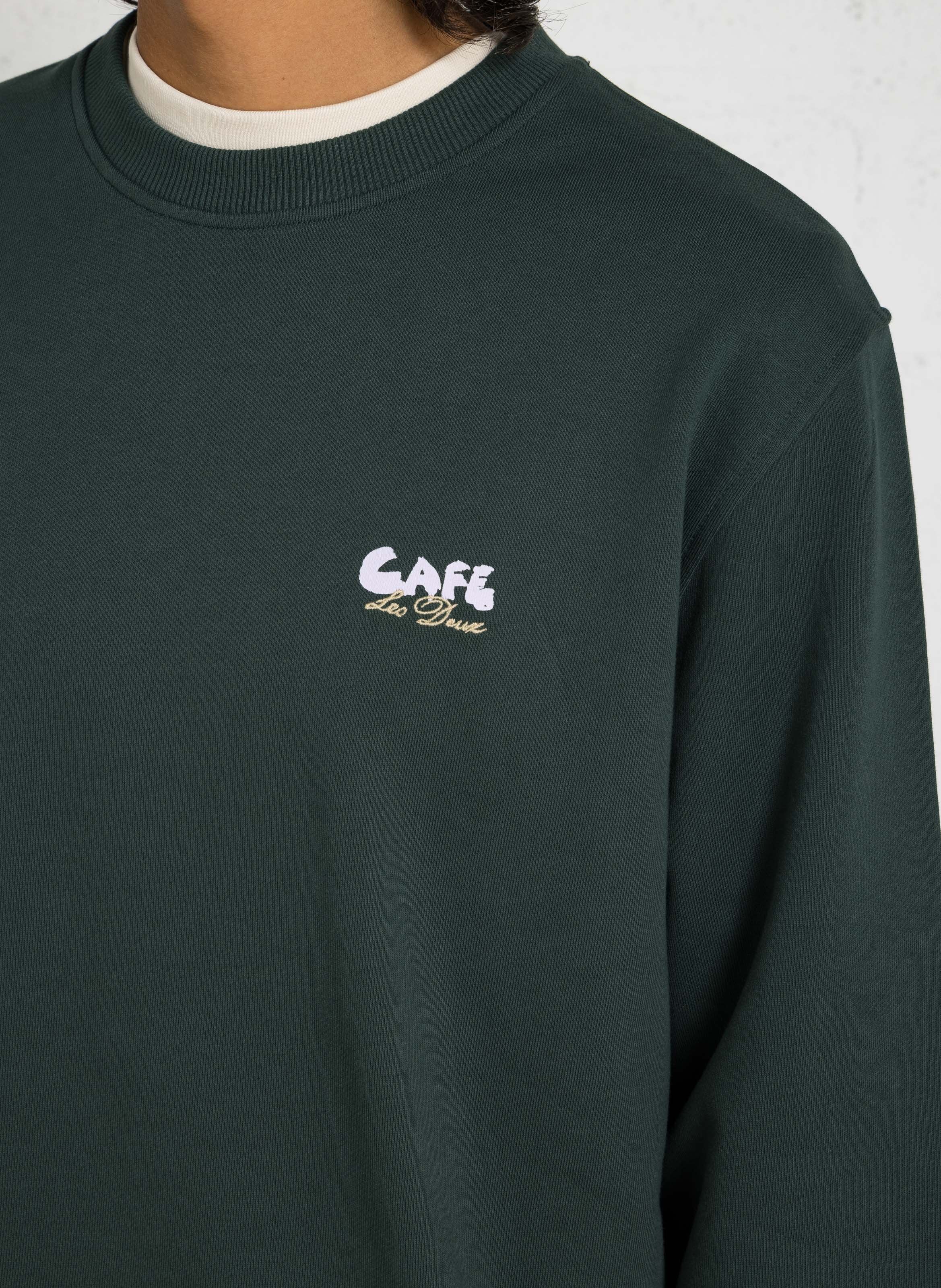 Sweat col rond en coton bio LES DEUX Vert