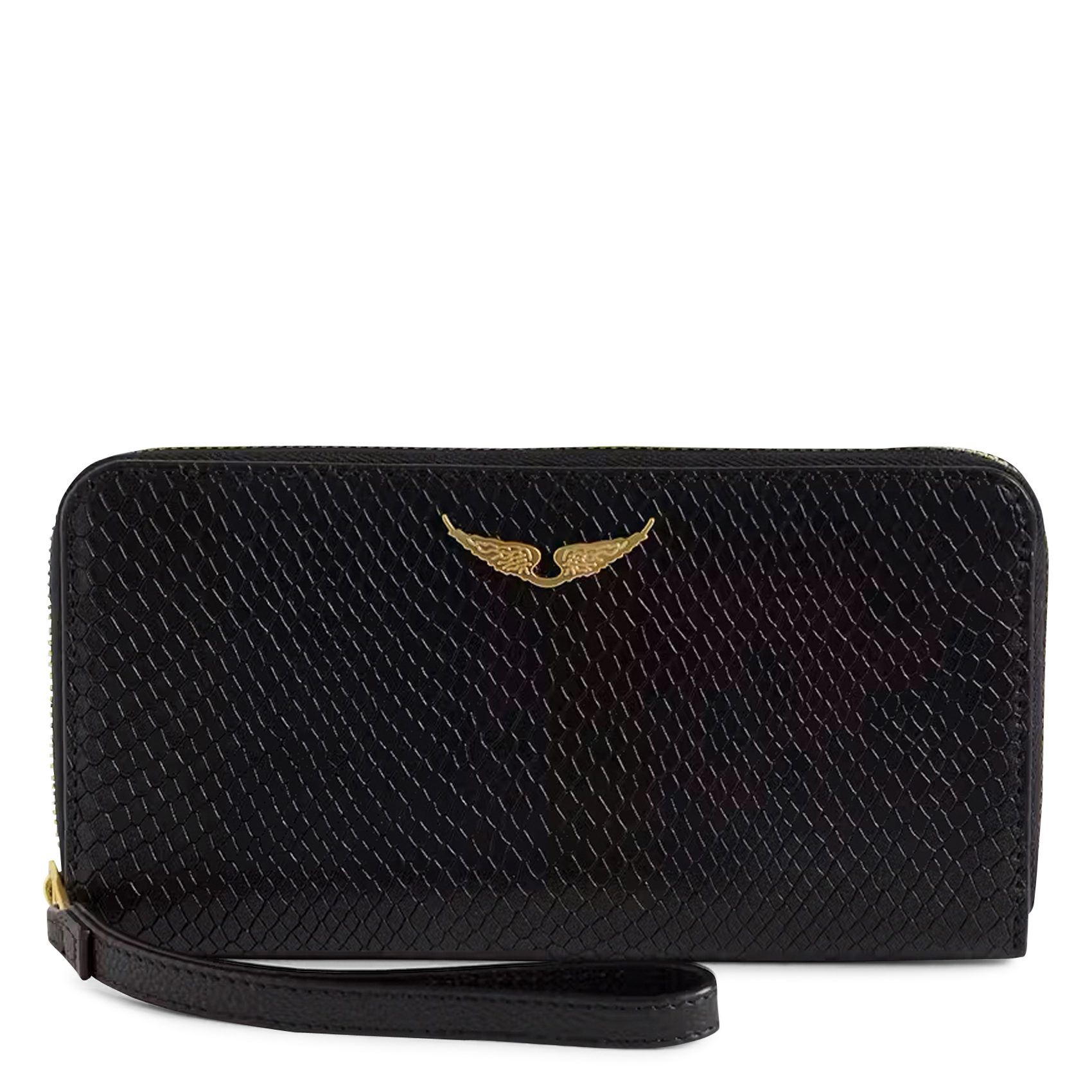 Portefeuille effet python en cuir ZADIG&VOLTAIRE Noir