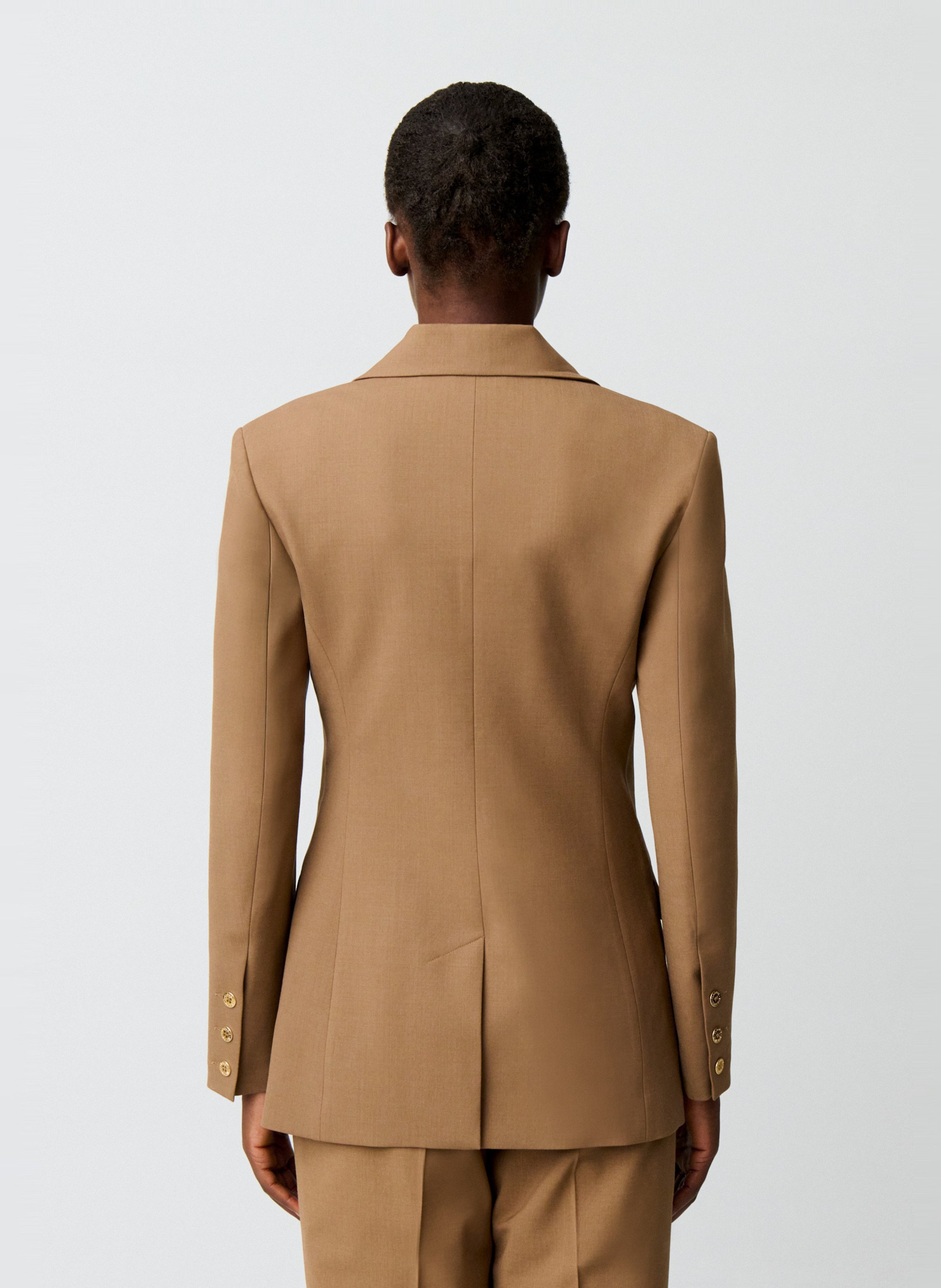 Veste blazer en laine mélangée CLAUDIE PIERLOT Beige