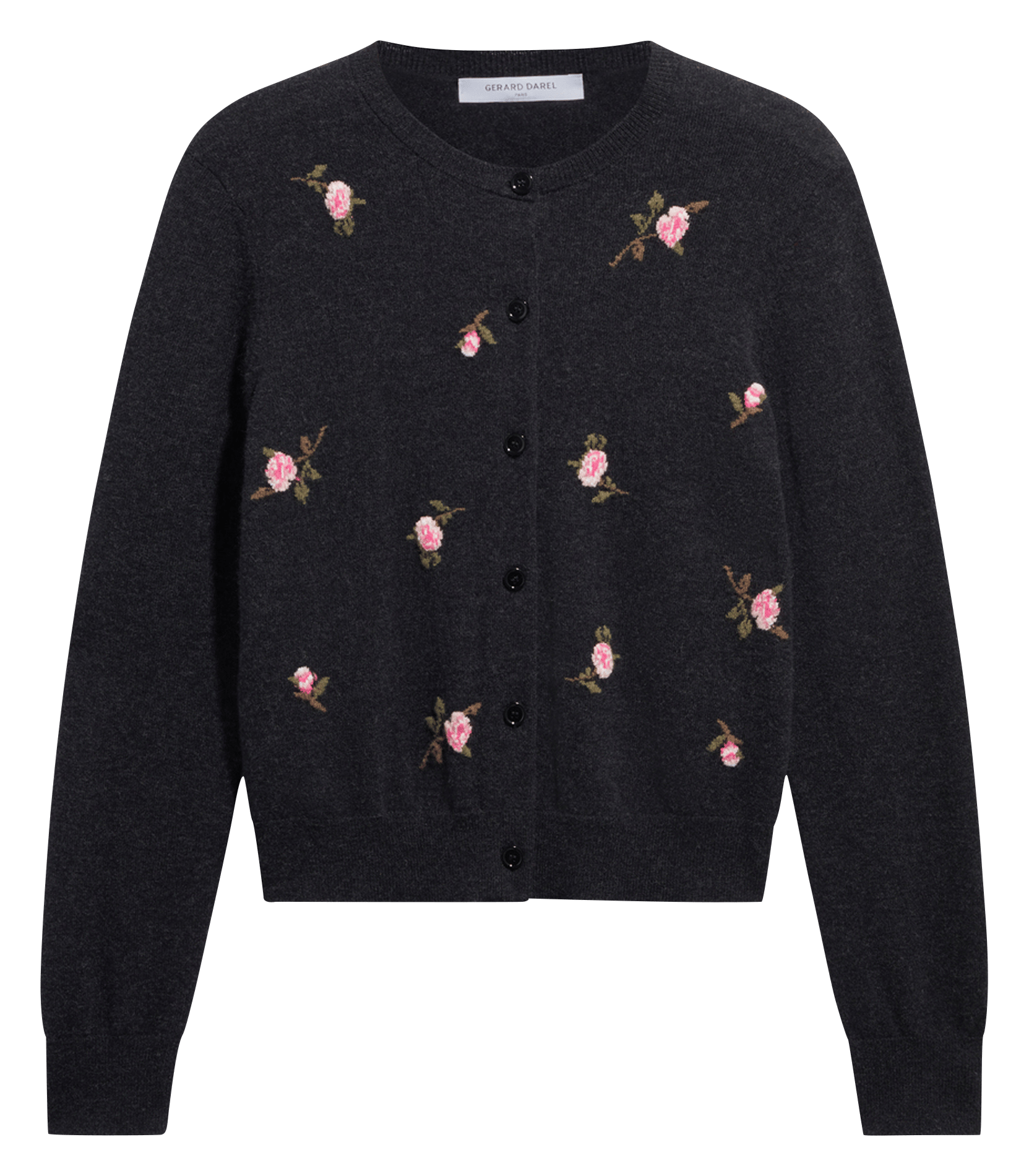 Straight round-neck floral print wool vest GERARD DAREL Grey