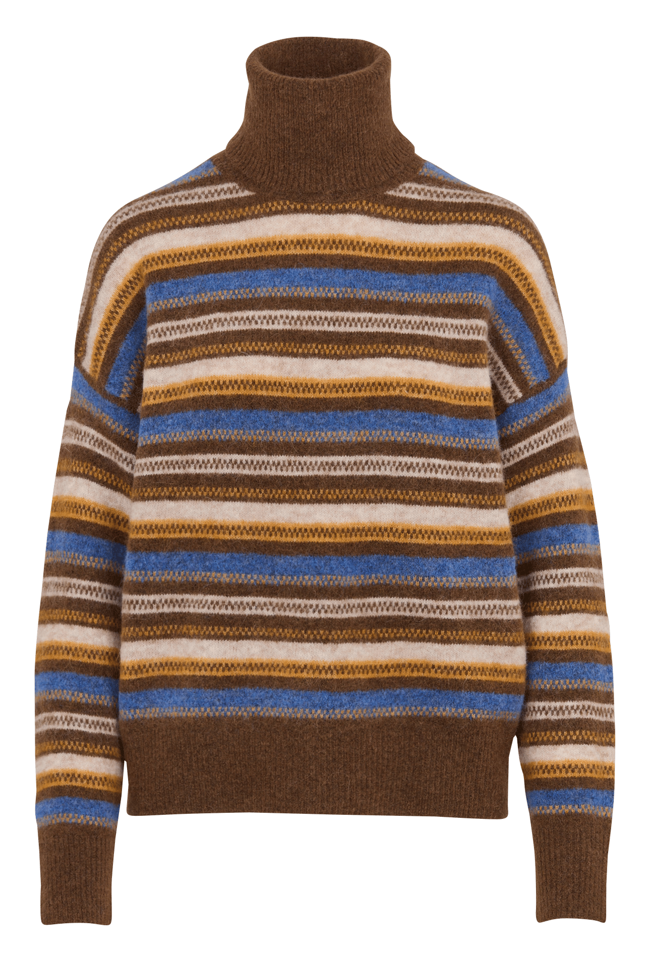 Pull ample col roulé en laine mélangée MKT Marron