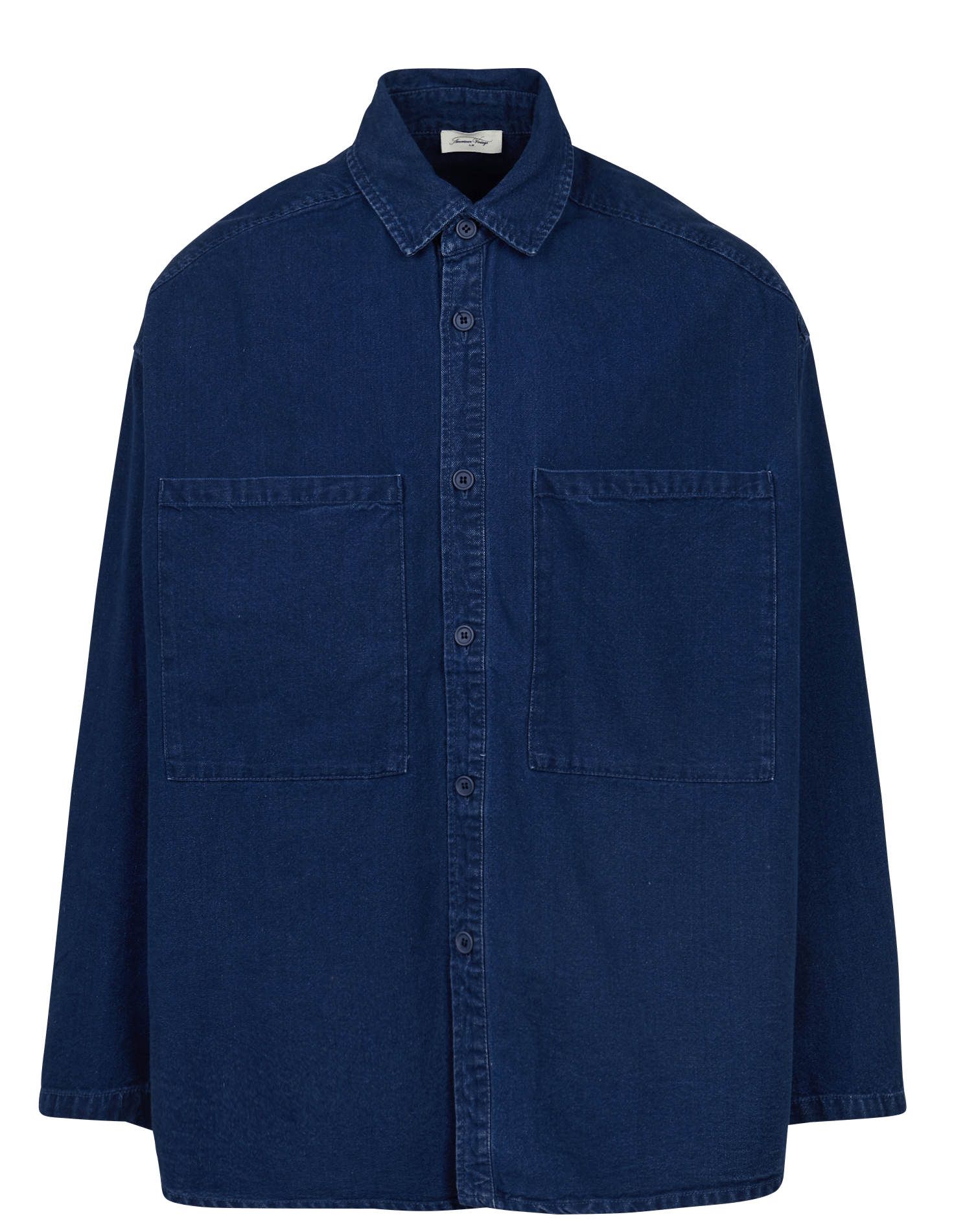 Loose-fit cotton-blend shirt with classic collar AMERICAN VINTAGE Blue