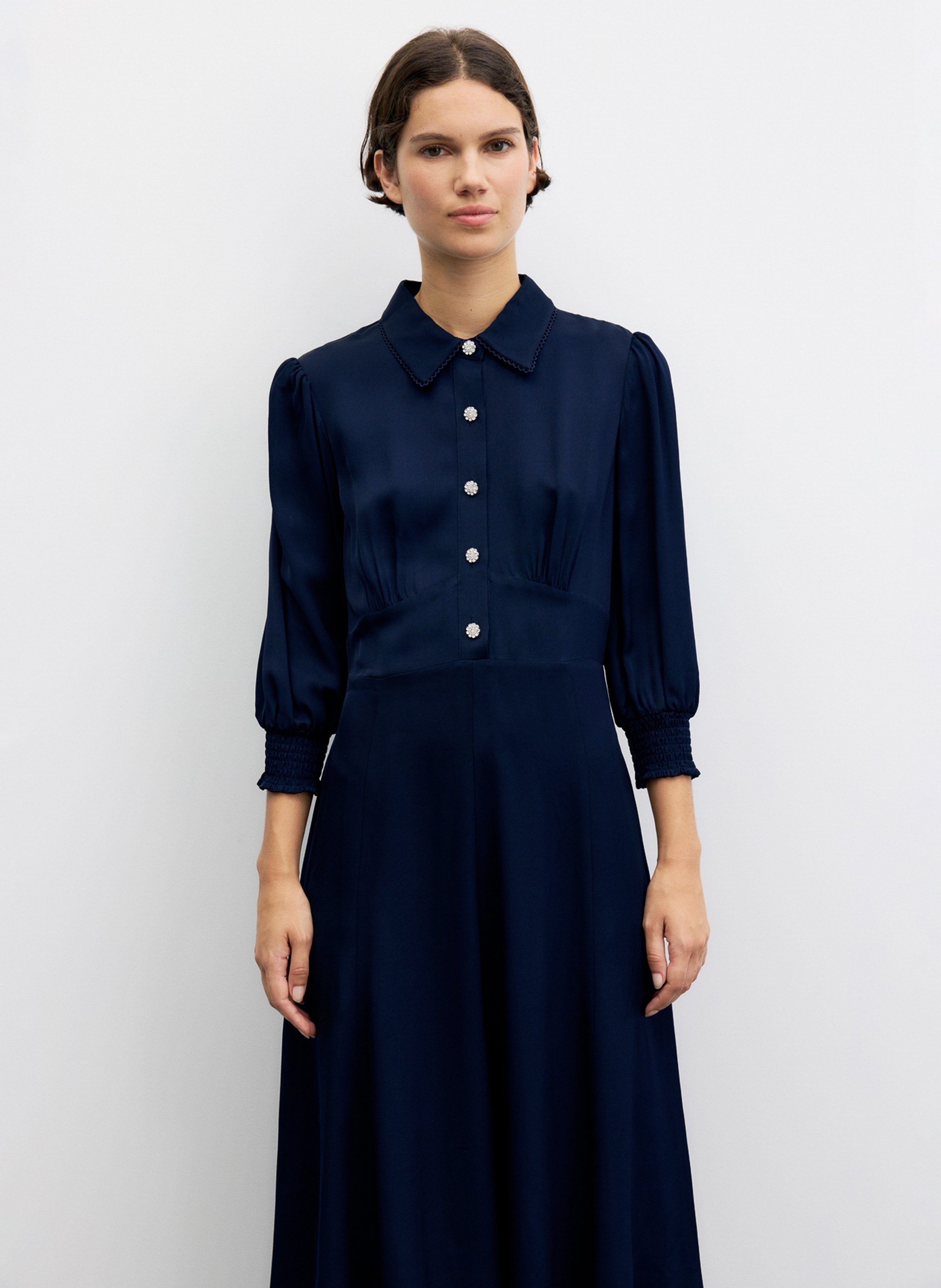 Figurbetontes Midikleid mit Strassknöpfen GERARD DAREL Blau