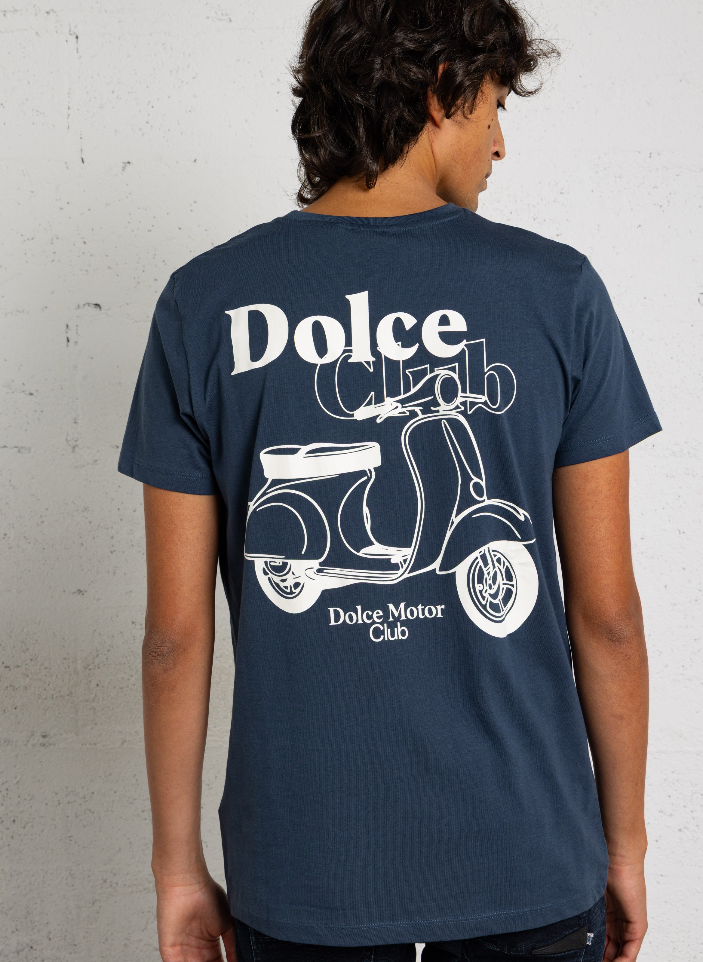 Round-neck printed cotton T-shirt LE TEMPS DES CERISES Blue