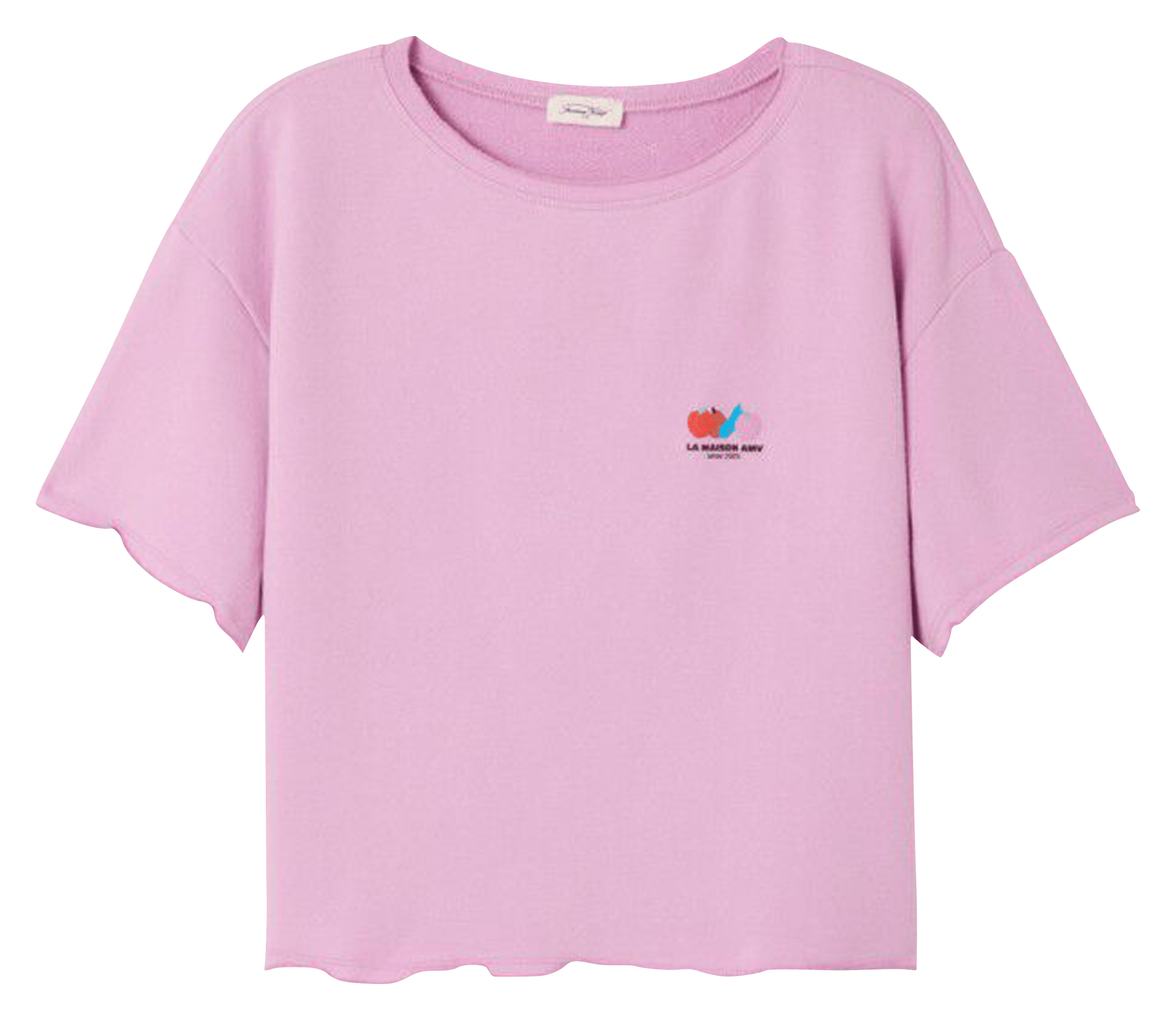 Oversize T-Shirt in Uni mit Logo AMERICAN VINTAGE Rosa