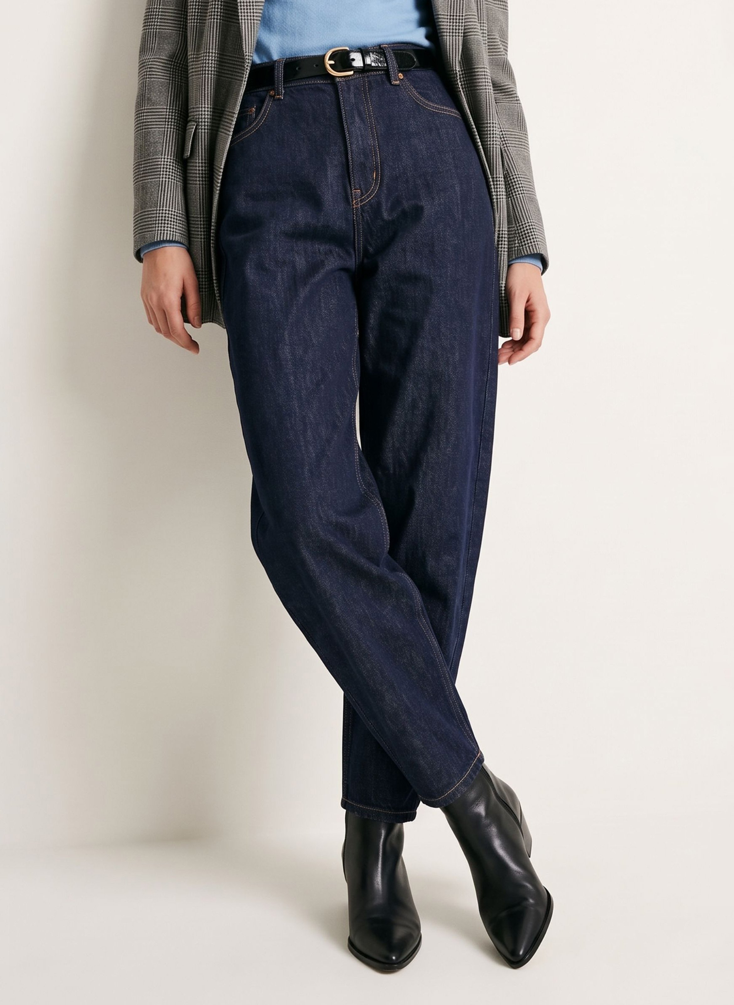 Jean barrel en coton mélangé KOOKAI Bleu