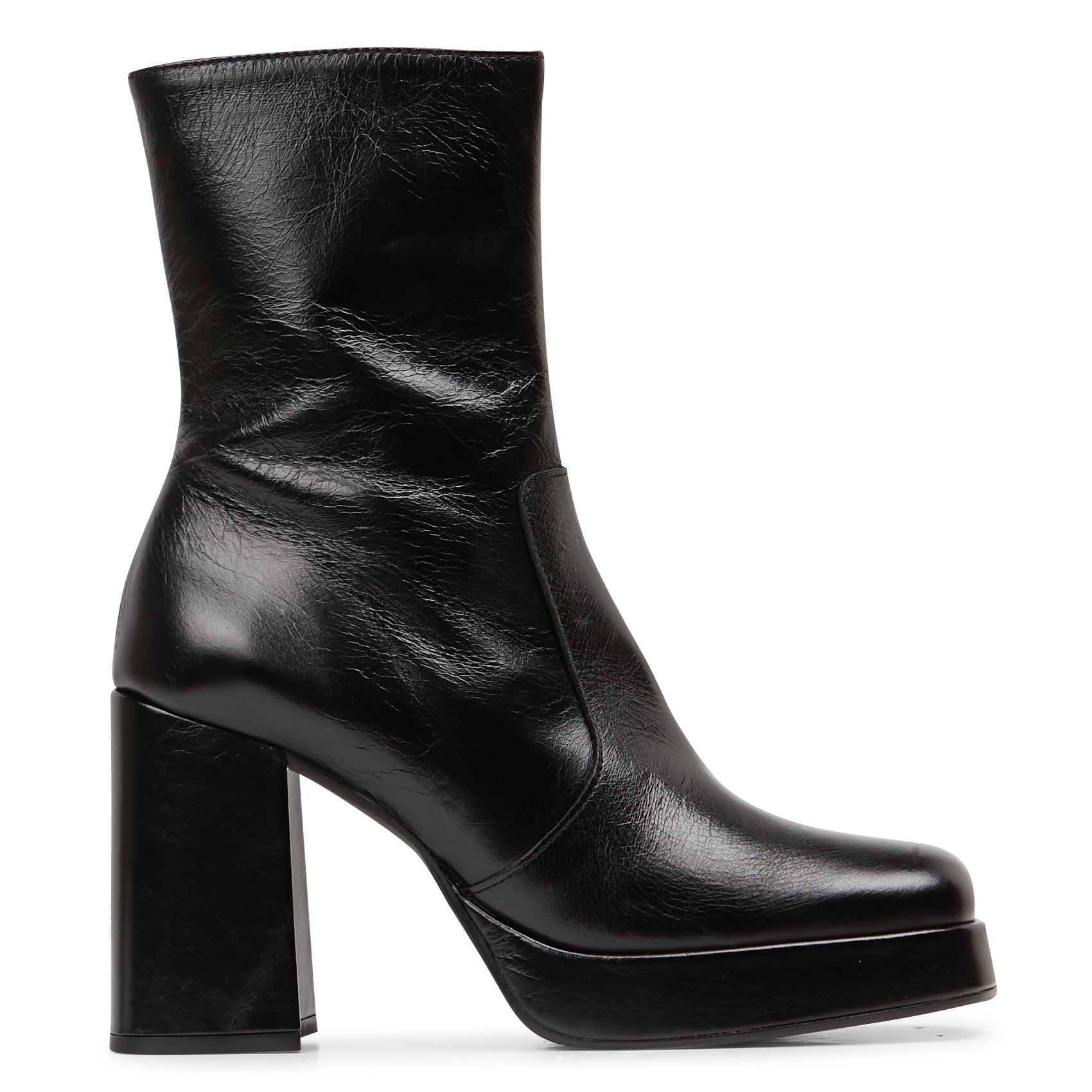 - 100% leather, - Round toes, - Inner zip fastening, - Heel height: 9 cm. JONAK