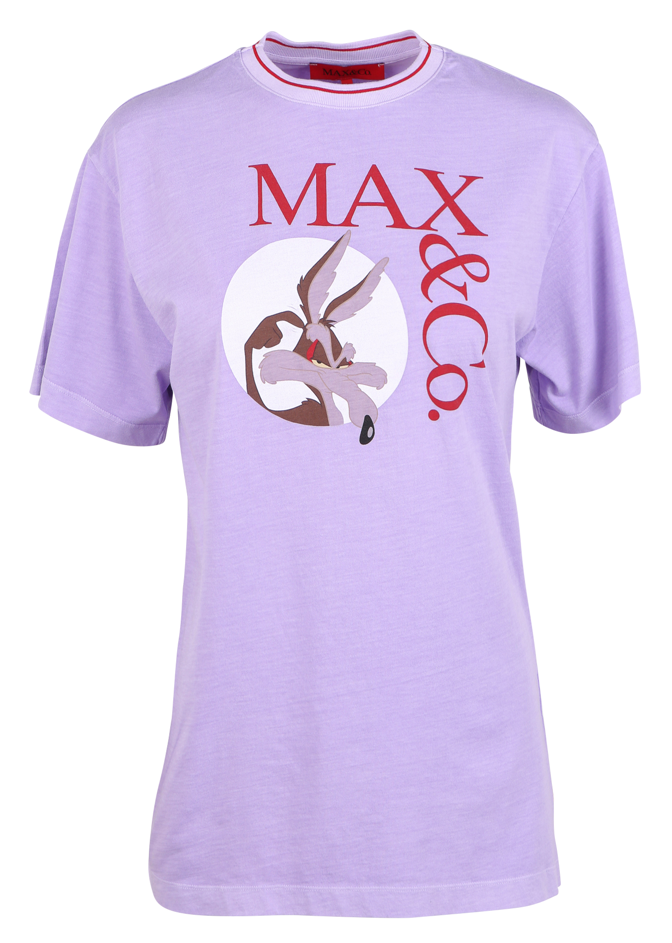 Tee-shirt col rond sérigraphié en coton MAX&amp;Co. Violet