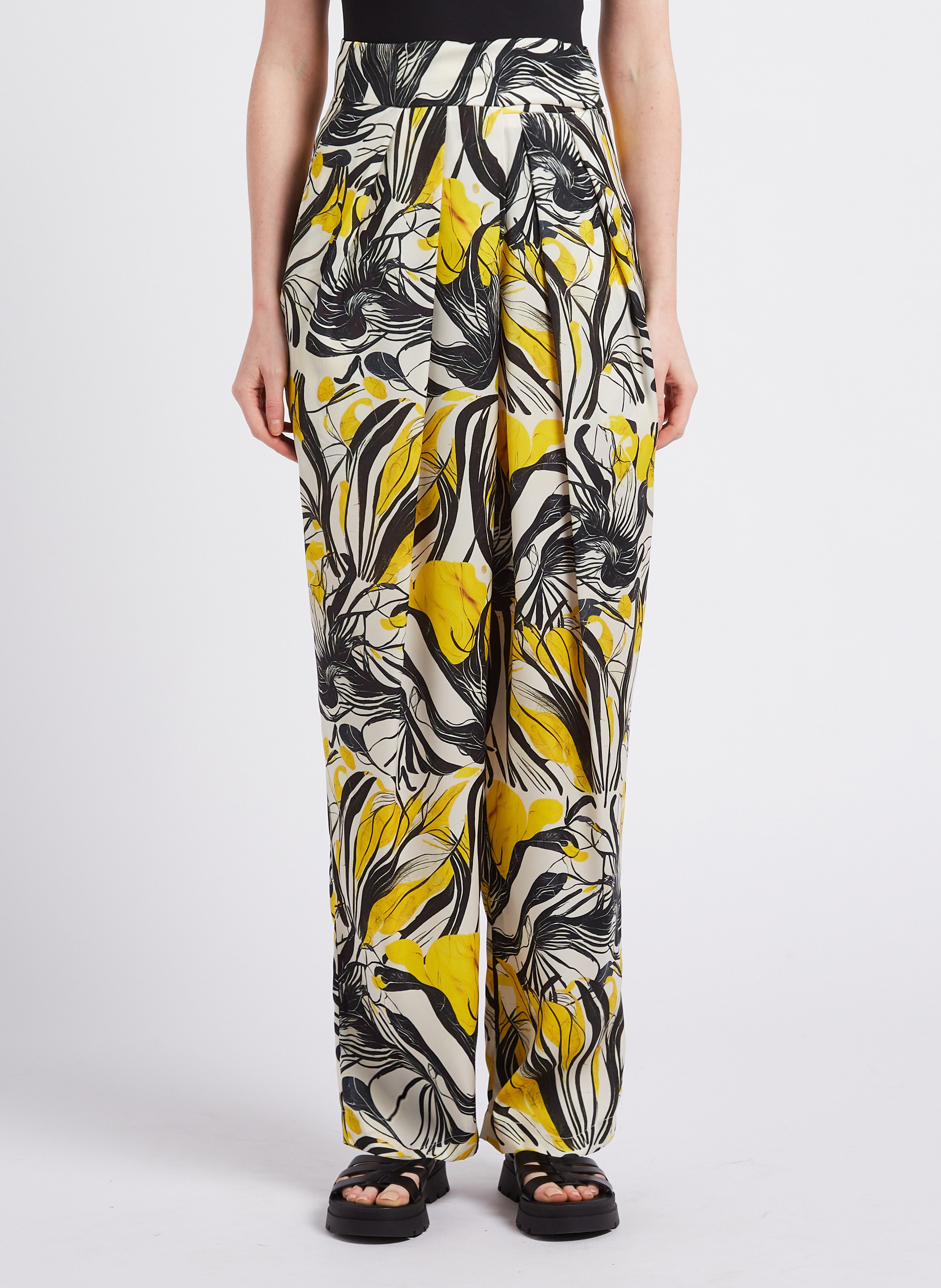 Wide satin printed pants HEIMSTONE Multicolored